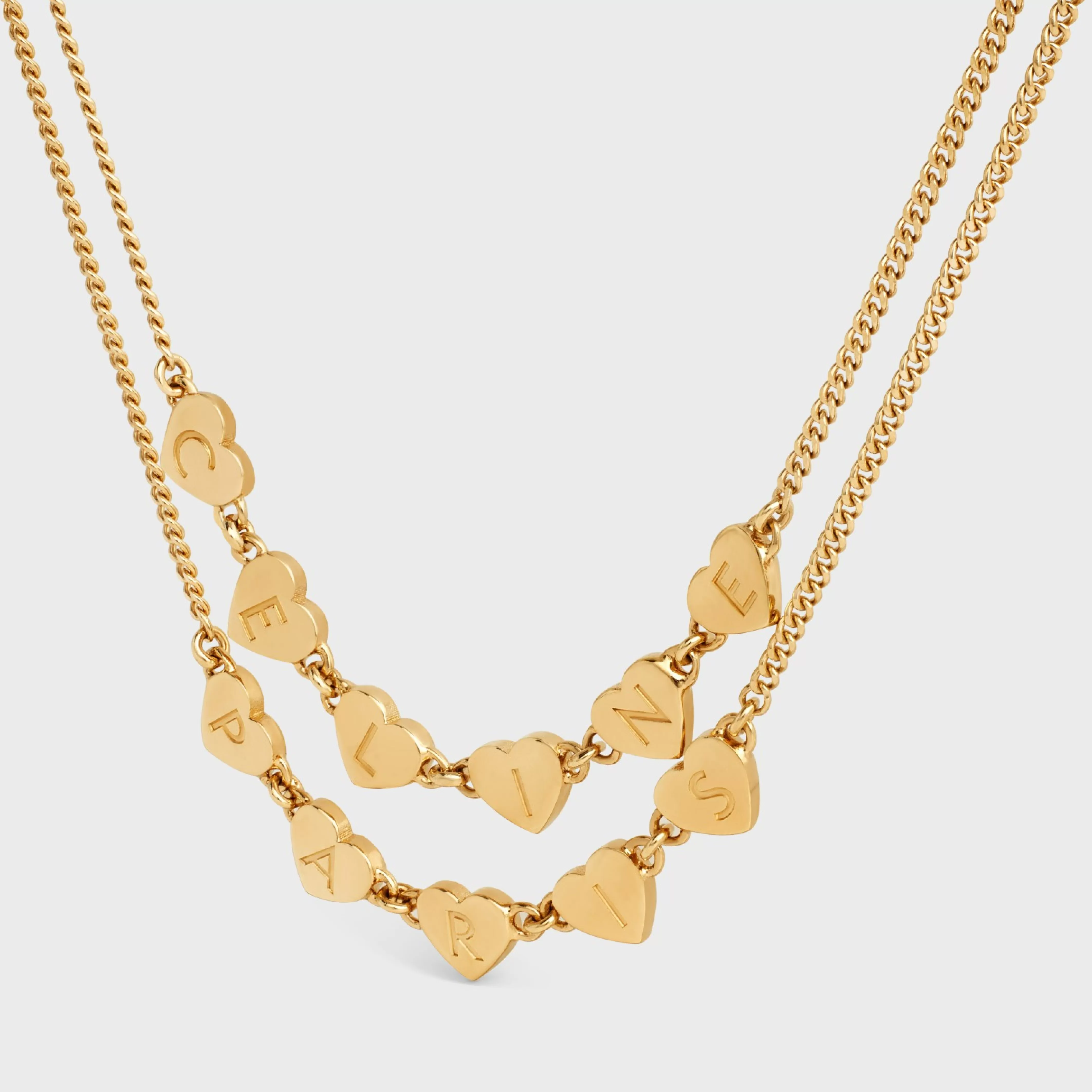 Cœur Double Necklace in Brass with Gold Finish^CELINE Flash Sale