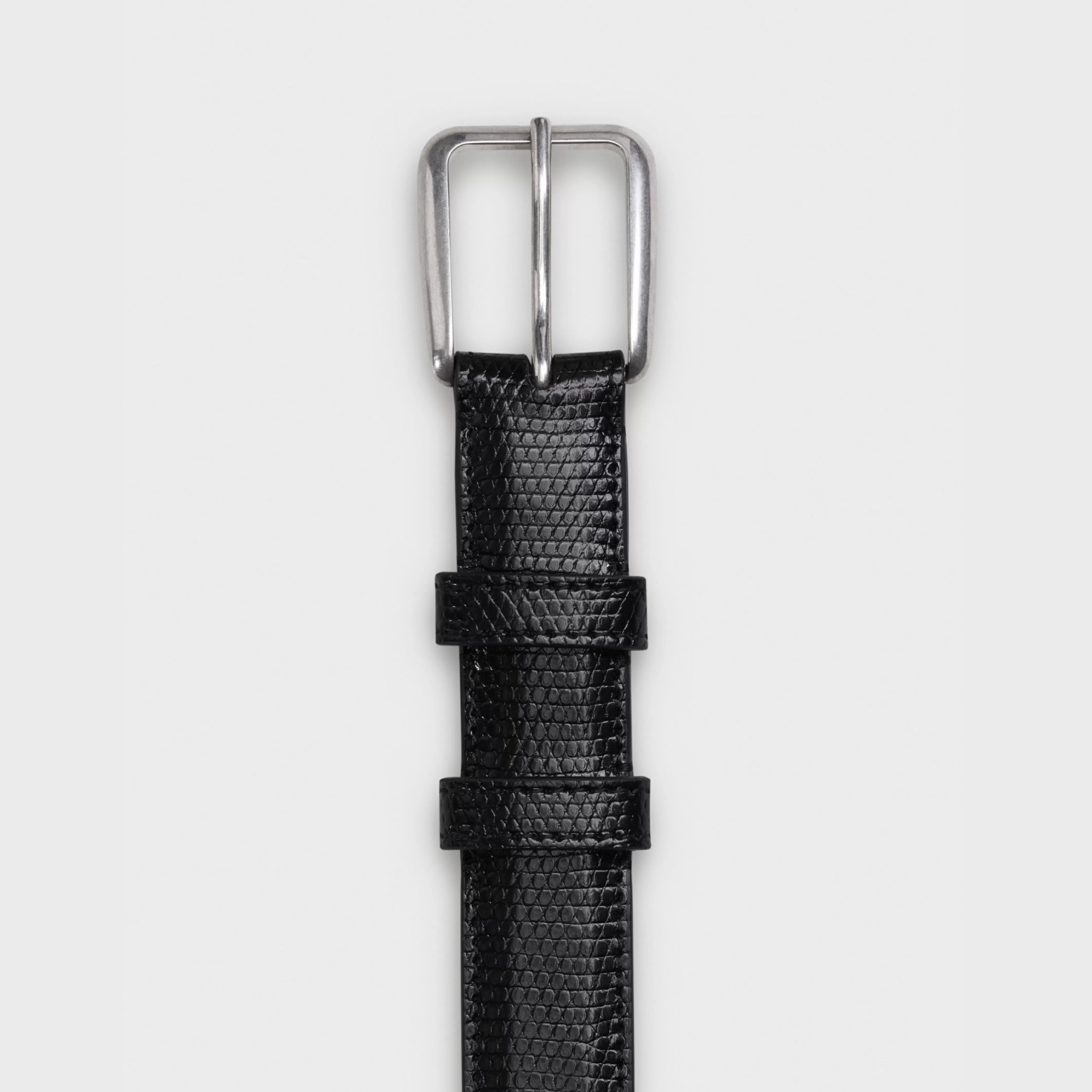 Elegant Belt with Square Buckle in Lizard embossed calfskin^CELINE Shop