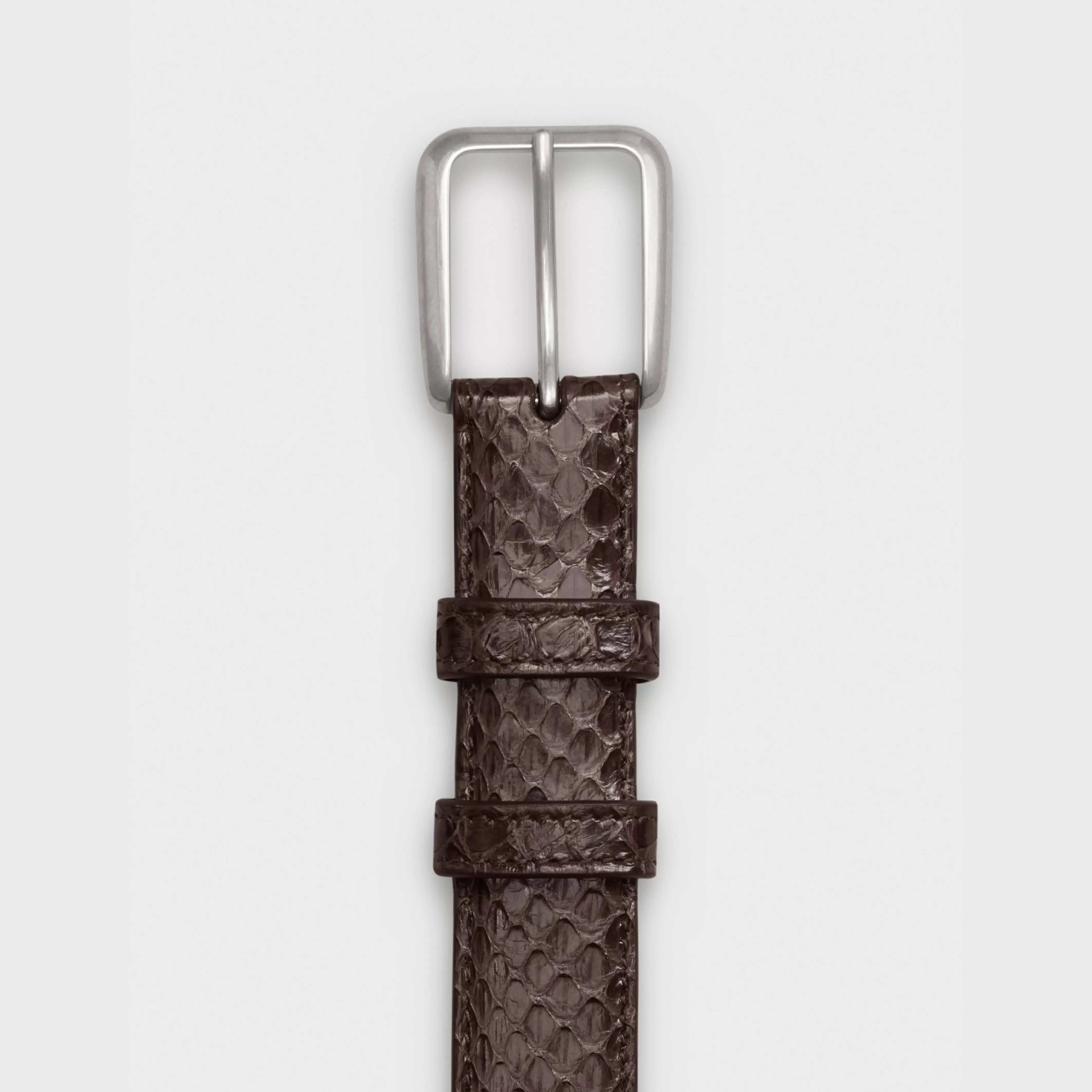 Elegant Belt with Square Buckle in Watersnake^CELINE Outlet