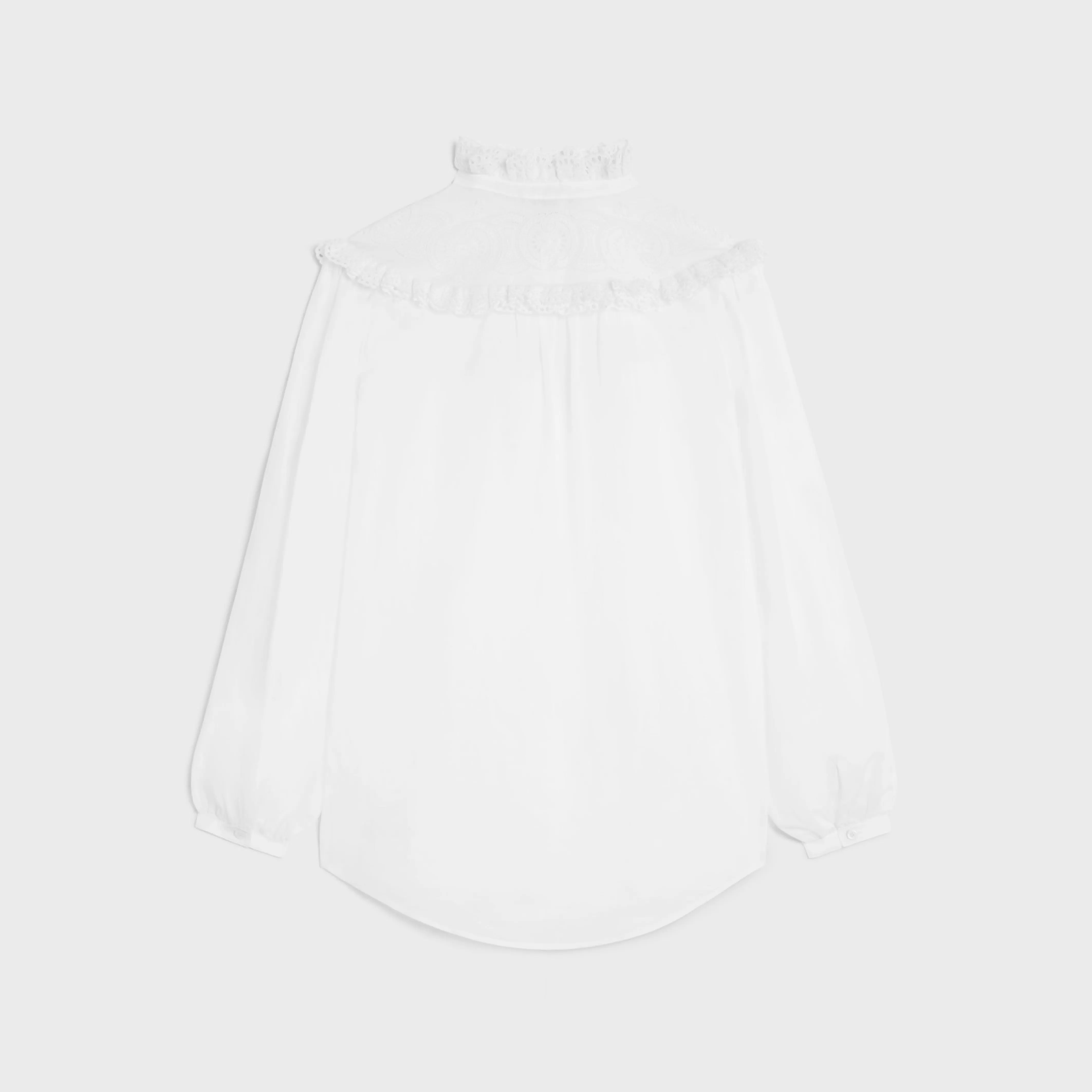 embroidered romy shirt in cotton muslin^CELINE Clearance