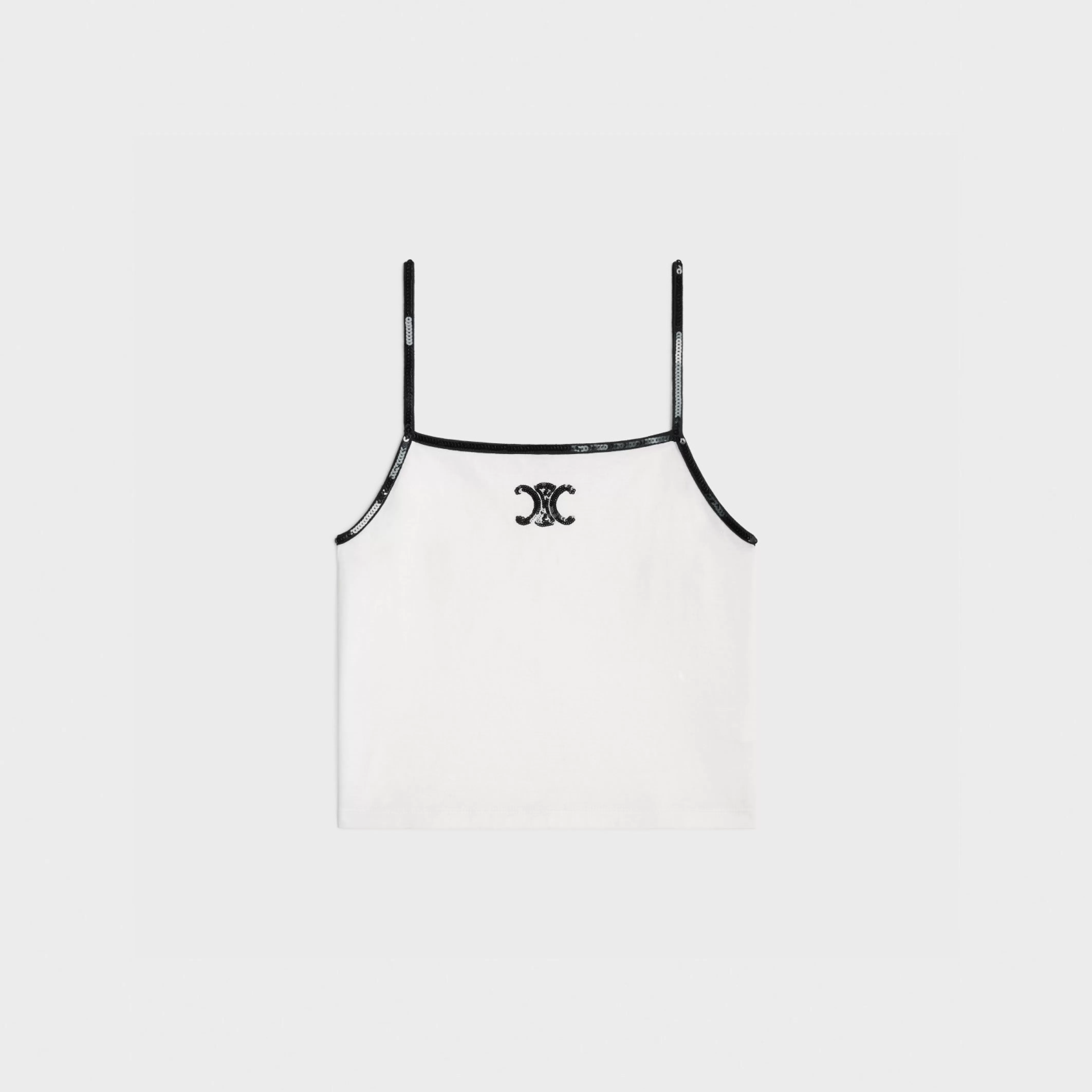 embroidered triomphe tank top in cotton jersey^CELINE Cheap