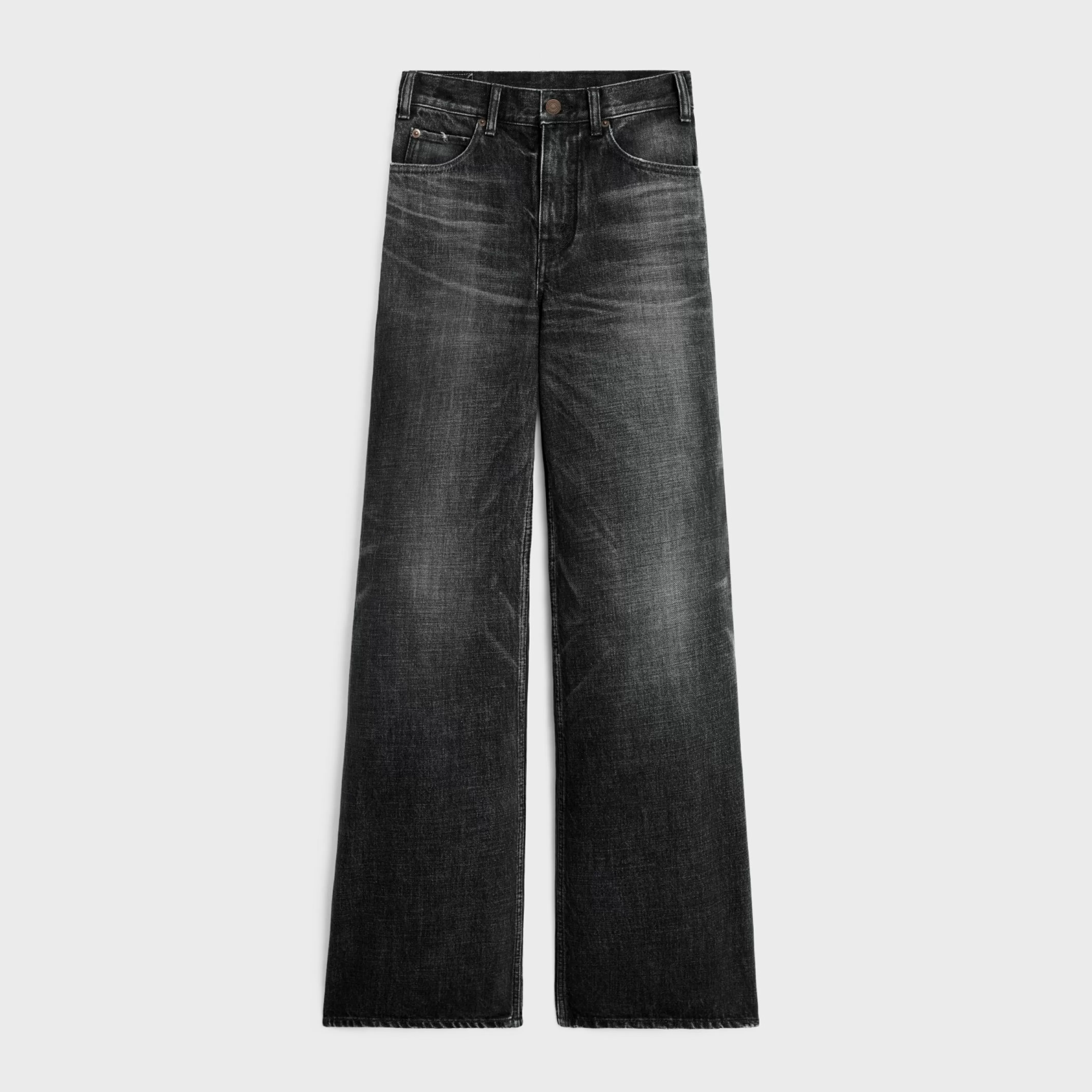 flared surf jeans in black ice rinse denim^CELINE New