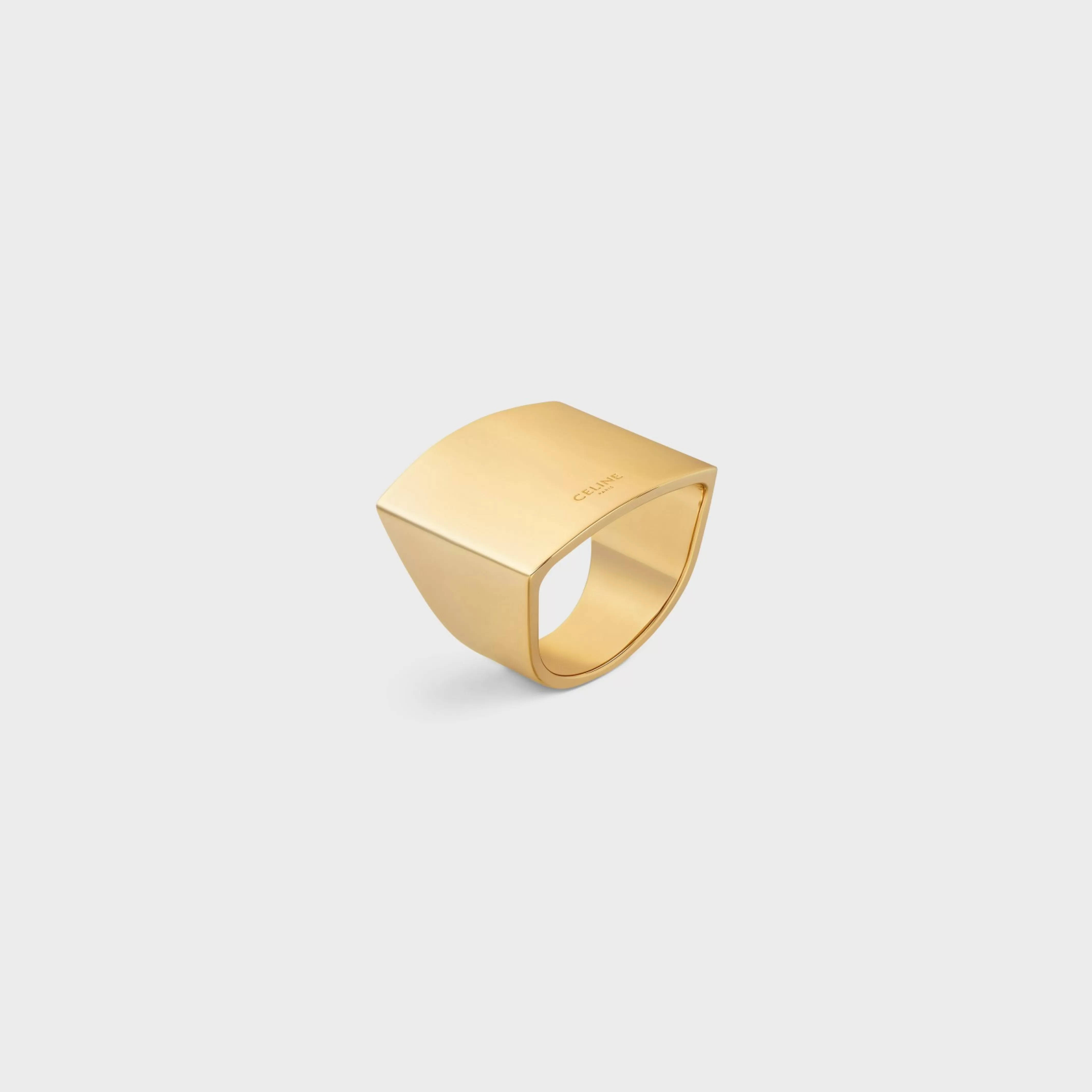 Fmes Abstraites Pyramid Ring in Brass with Gold Finish^CELINE Clearance