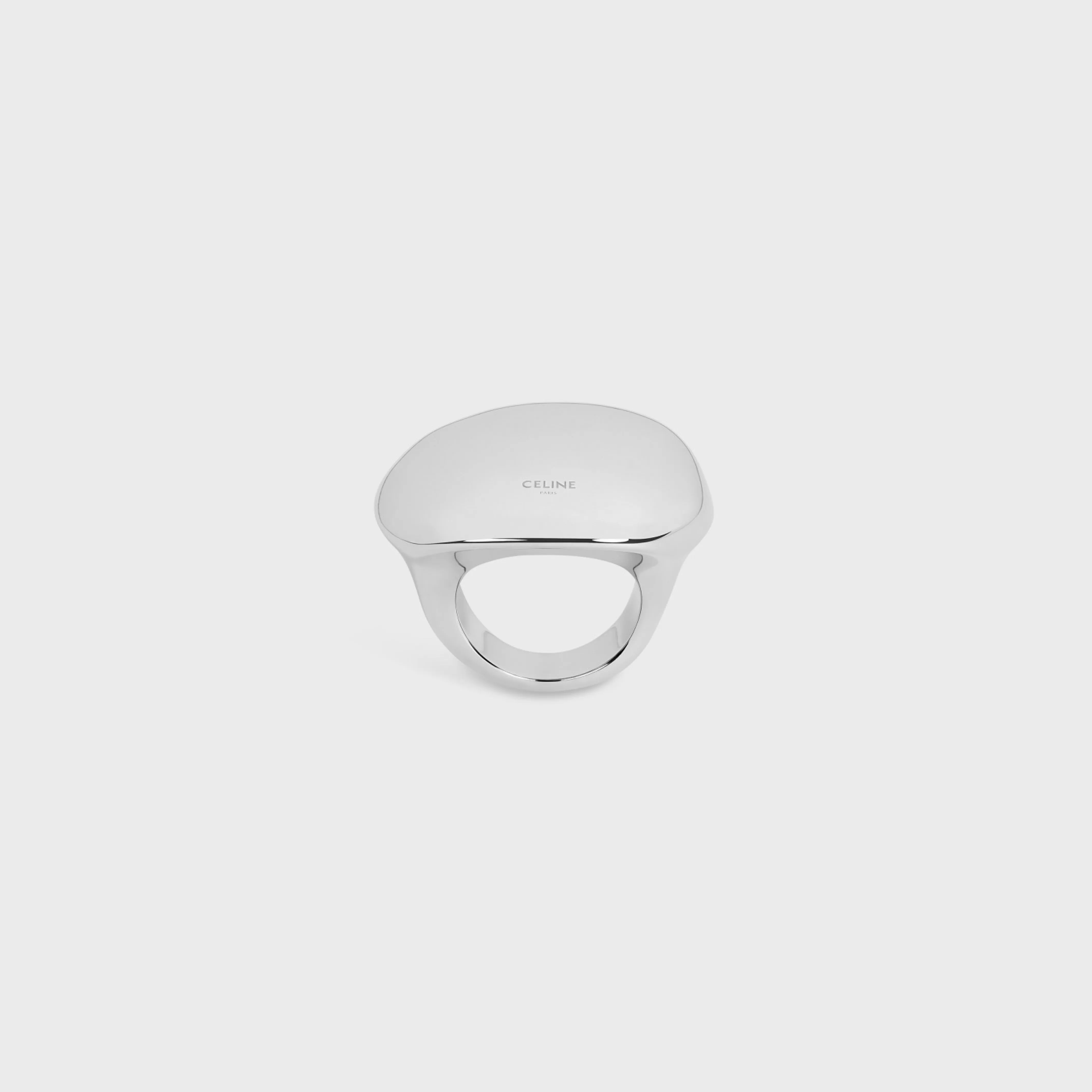 Formes Abstraites Sphere Ring in Brass with Rhodium Finish^CELINE Online