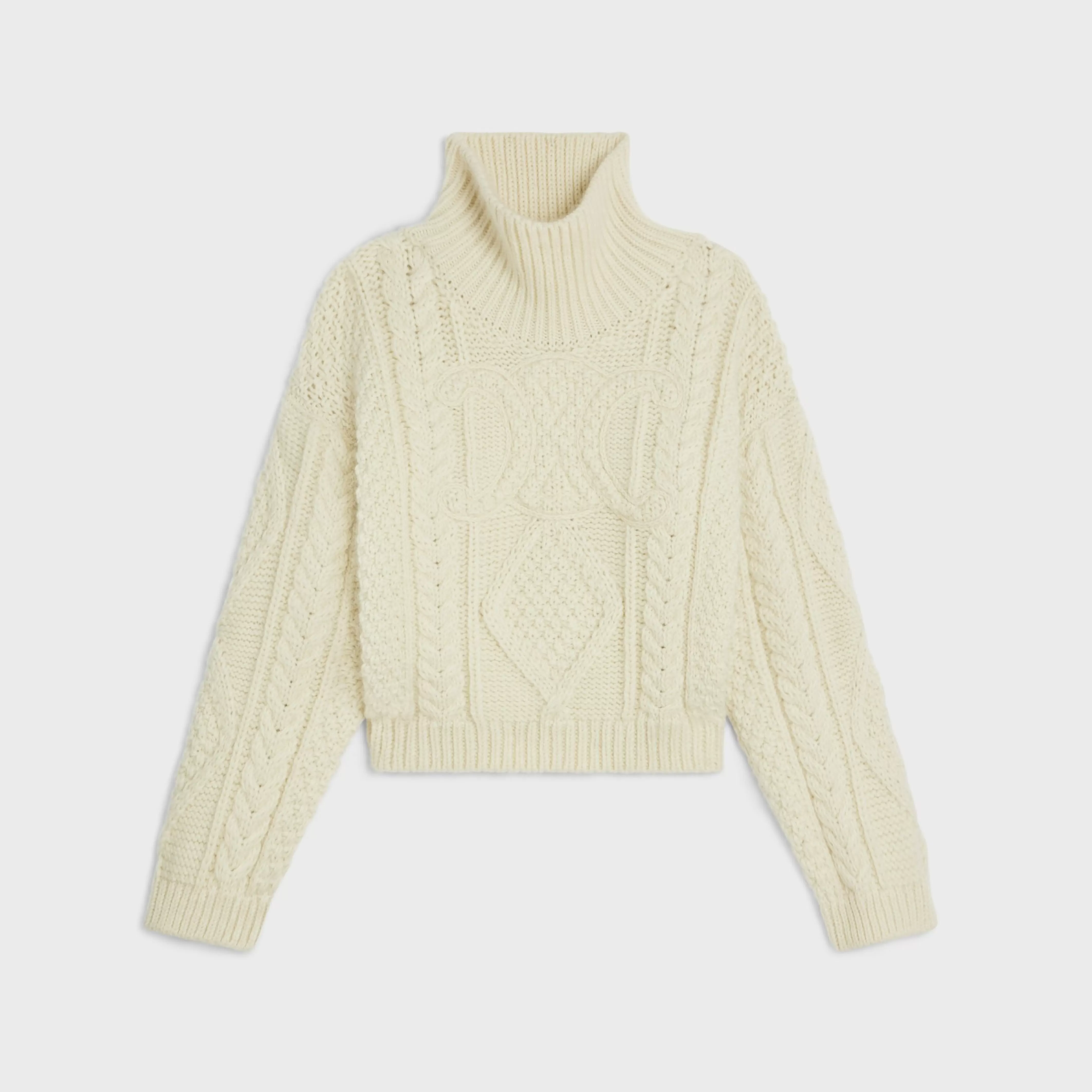 high neck sweater in aran alpaca wool^CELINE Hot