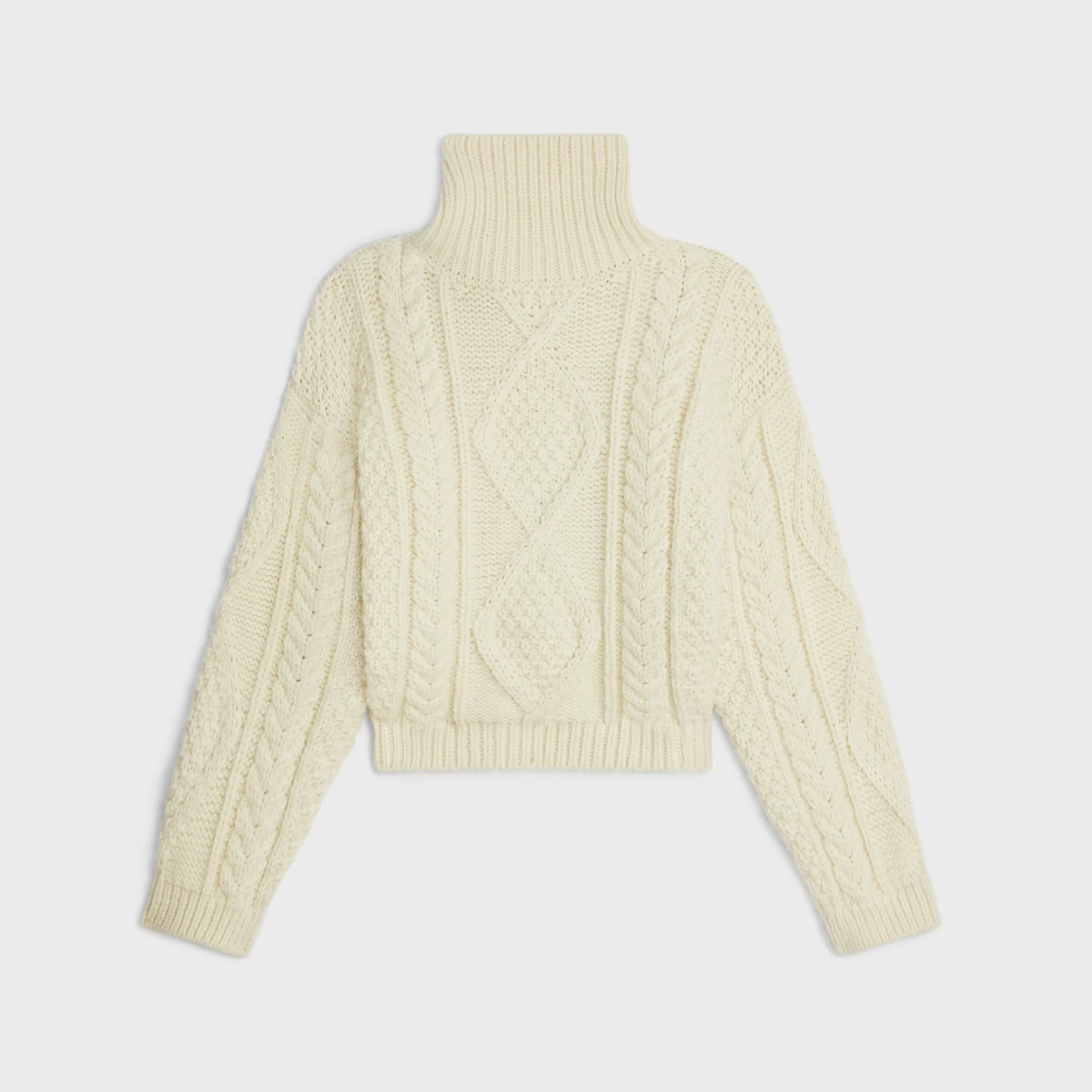 high neck sweater in aran alpaca wool^CELINE Hot