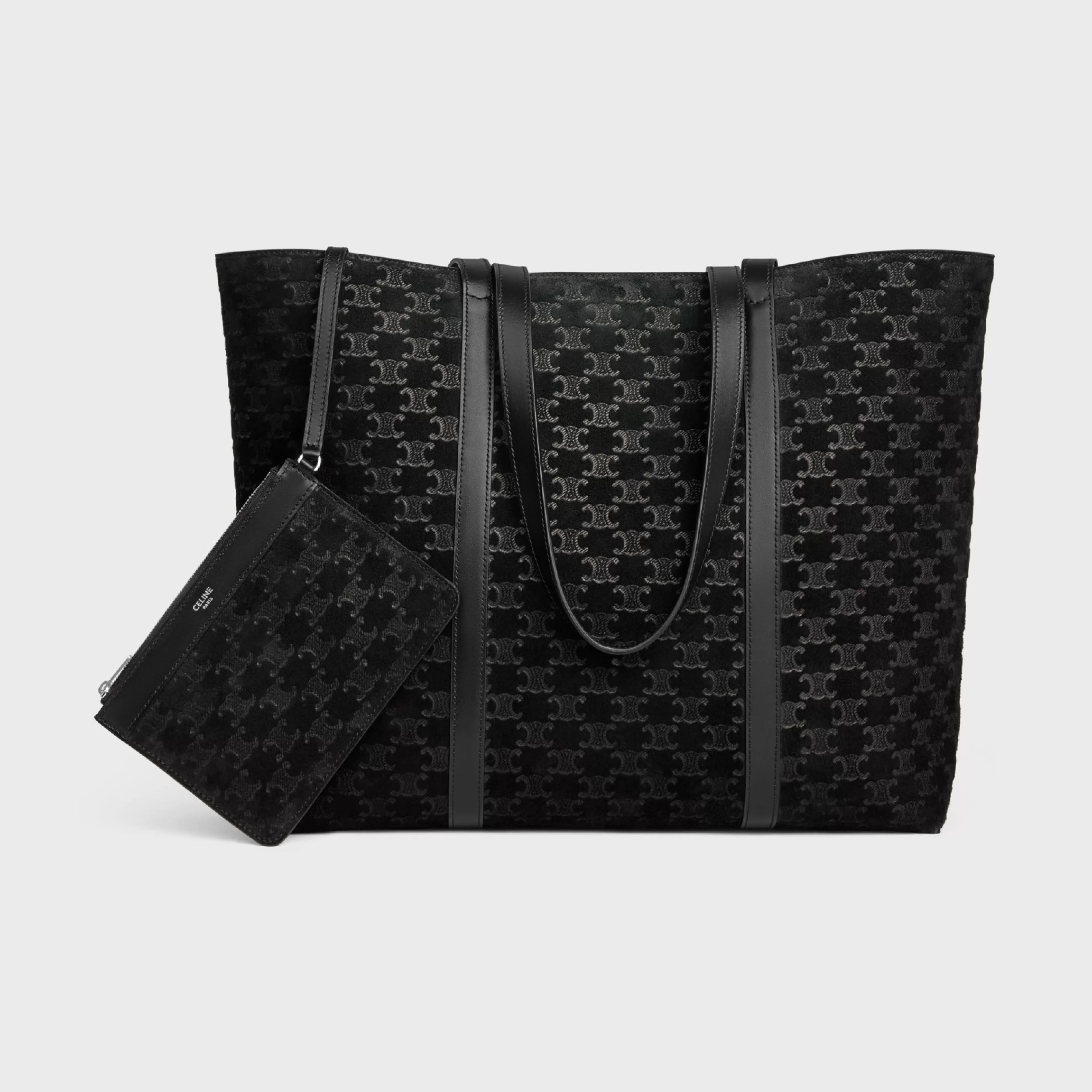 HORIZONTAL MUSEUM BAG in SUEDE CALFSKIN WITH TRIOMPHE EMBOSSED^CELINE Hot