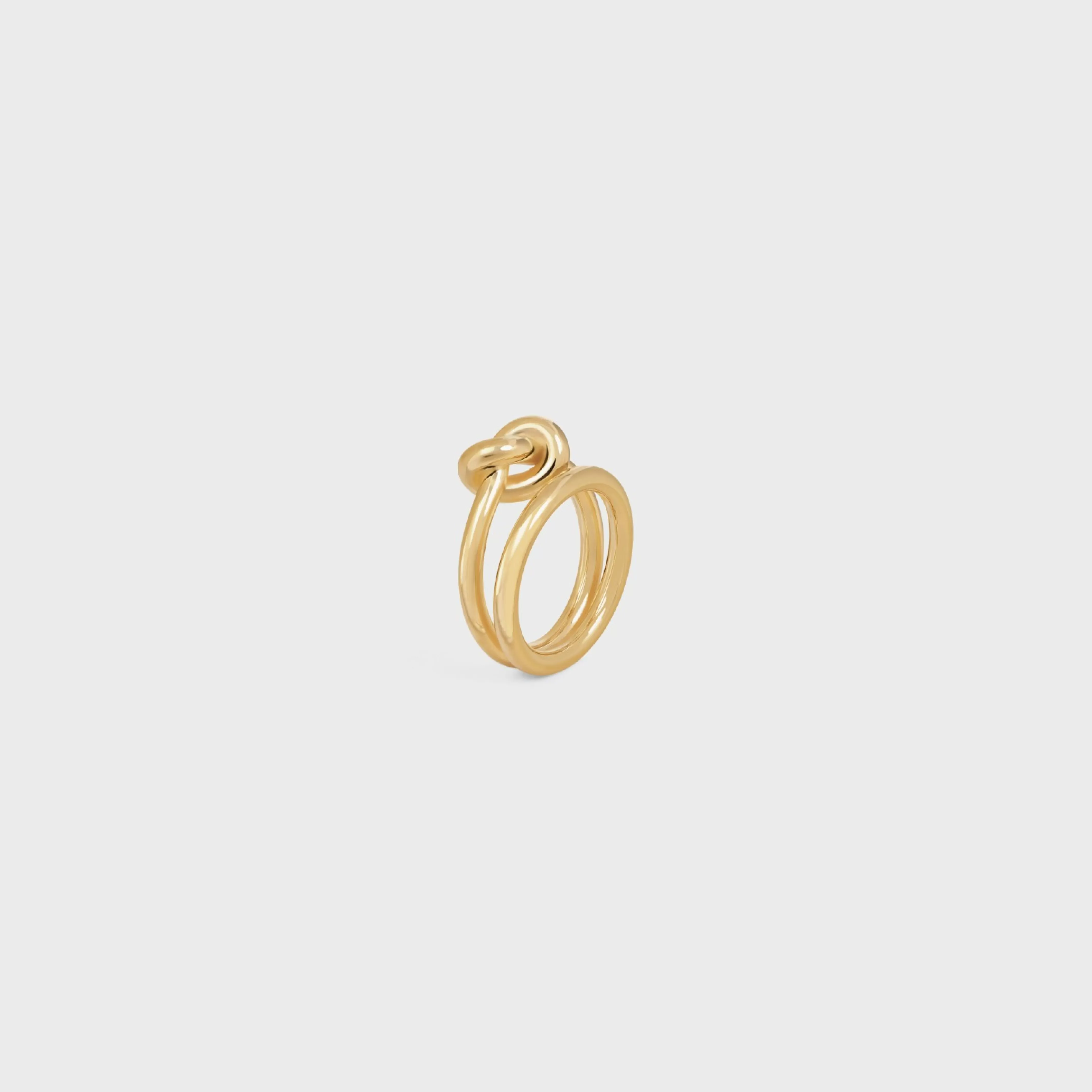 Knot Double Ring in Brass with Gold Finish^CELINE Store