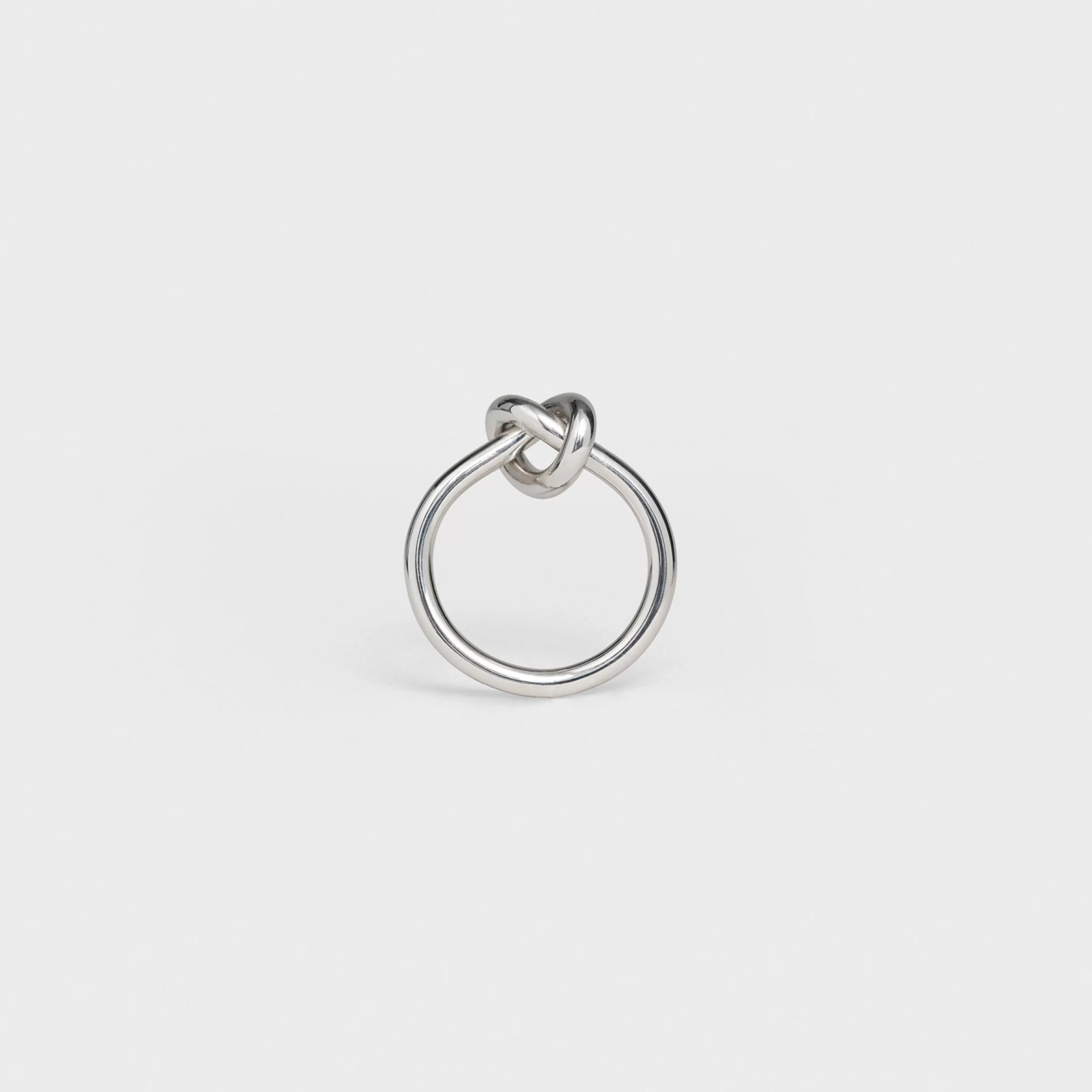 Knot Ring in Brass with Rhodium finish^CELINE Cheap