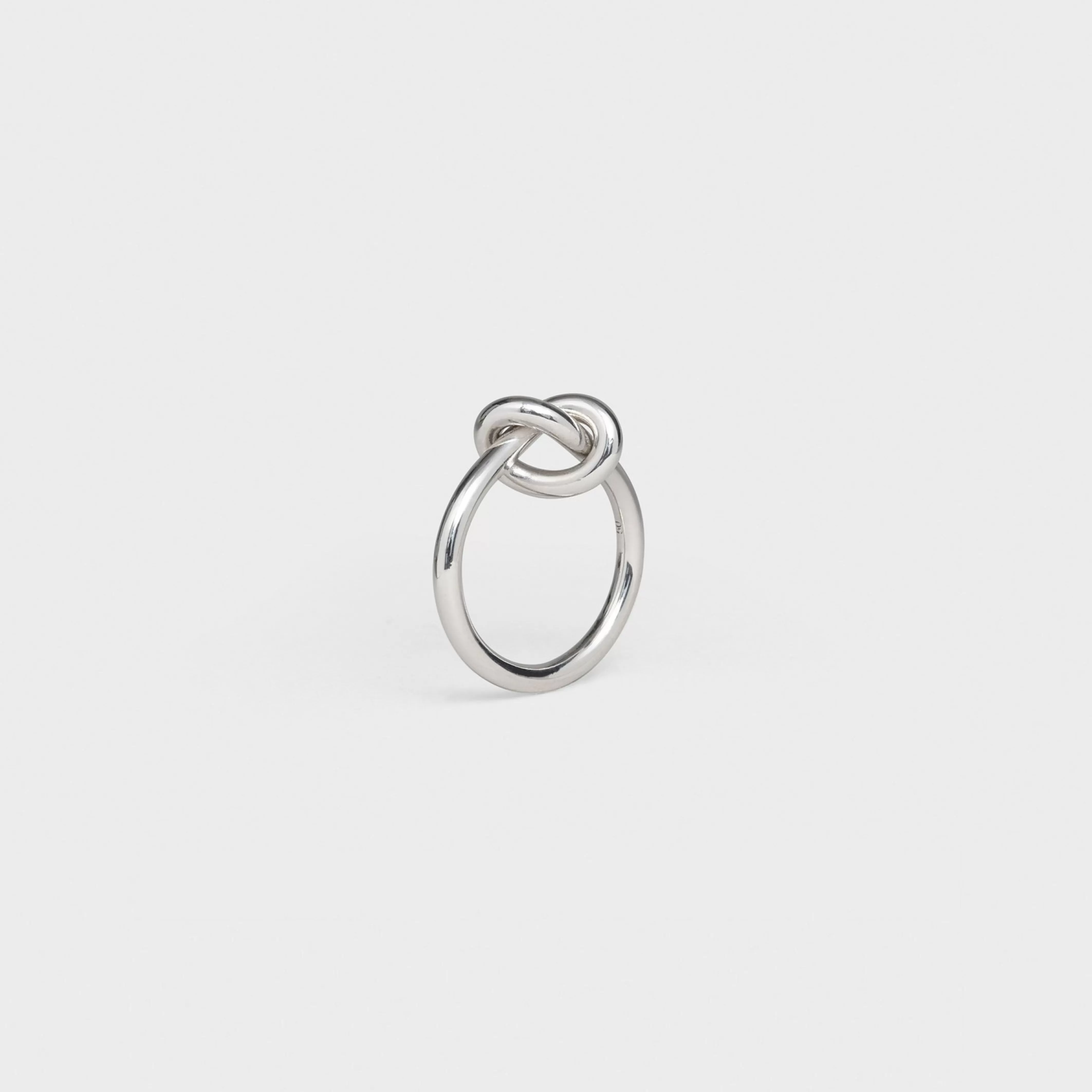 Knot Ring in Brass with Rhodium finish^CELINE Cheap