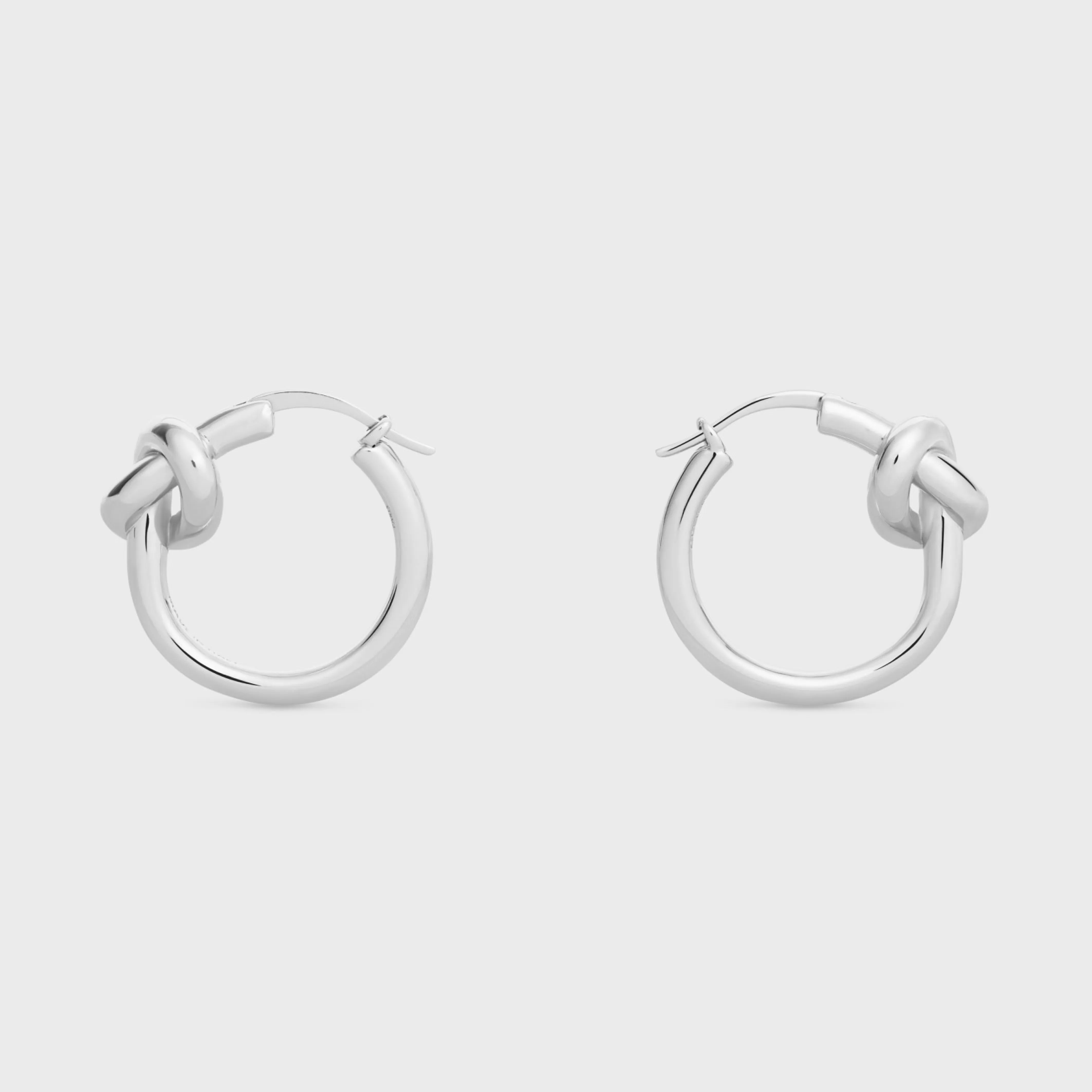 Knot Small Hoops in Brass with Rhodium finish^CELINE Hot