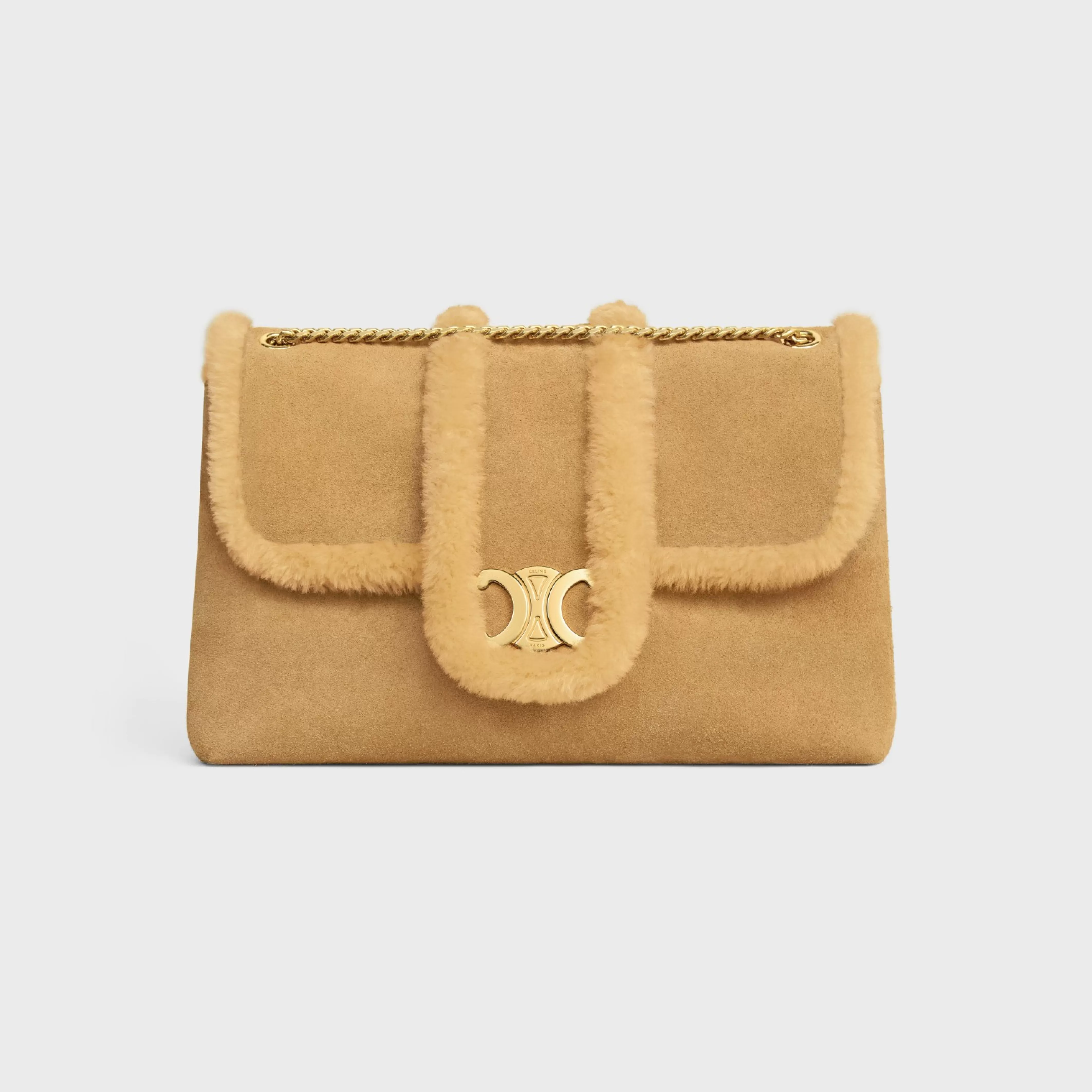 LARGE VICTOIRE BAG in SUEDE CALFSKIN AND SHEARLING^CELINE Shop