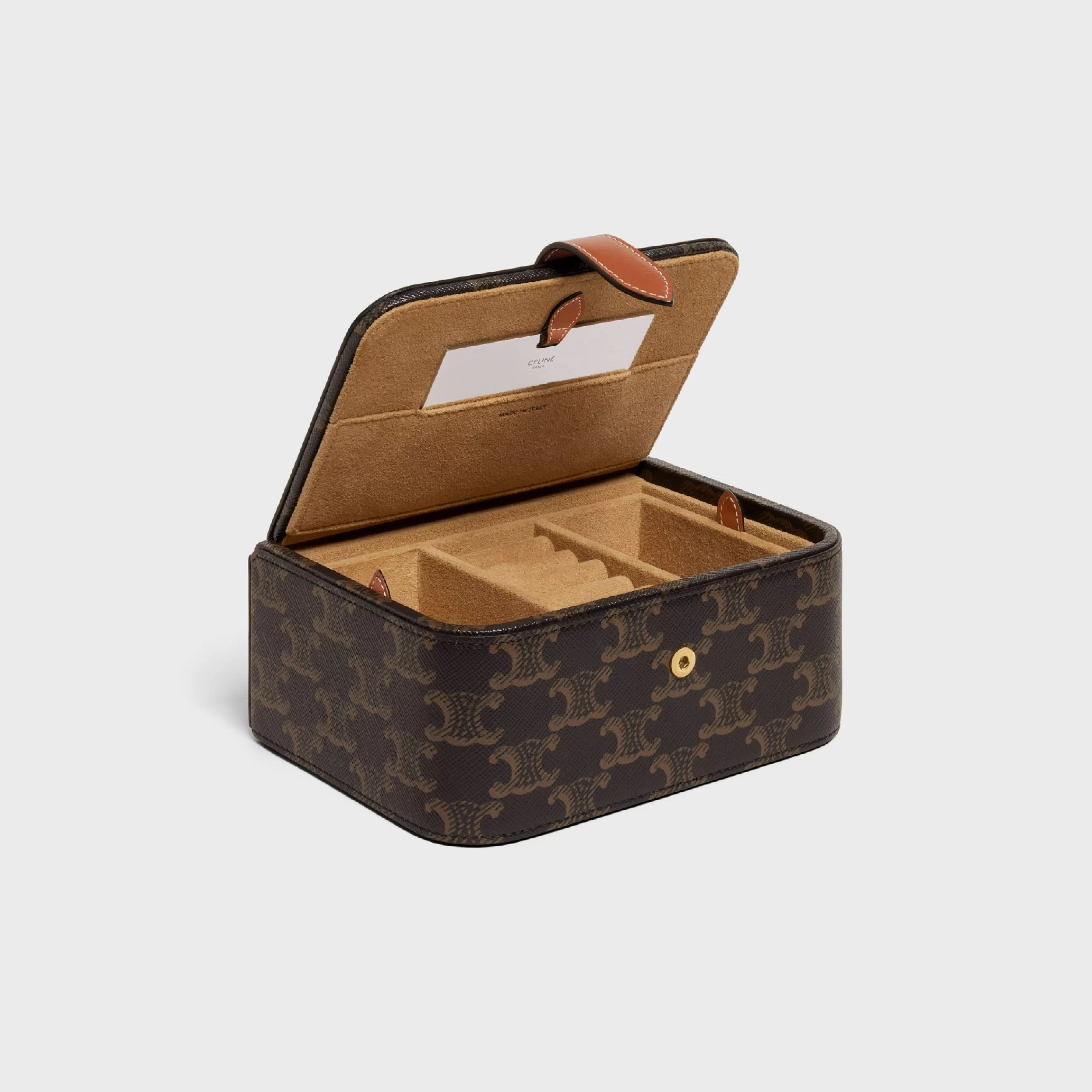 Large Jewels Case in Triomphe Canvas and Calfskin^CELINE Fashion