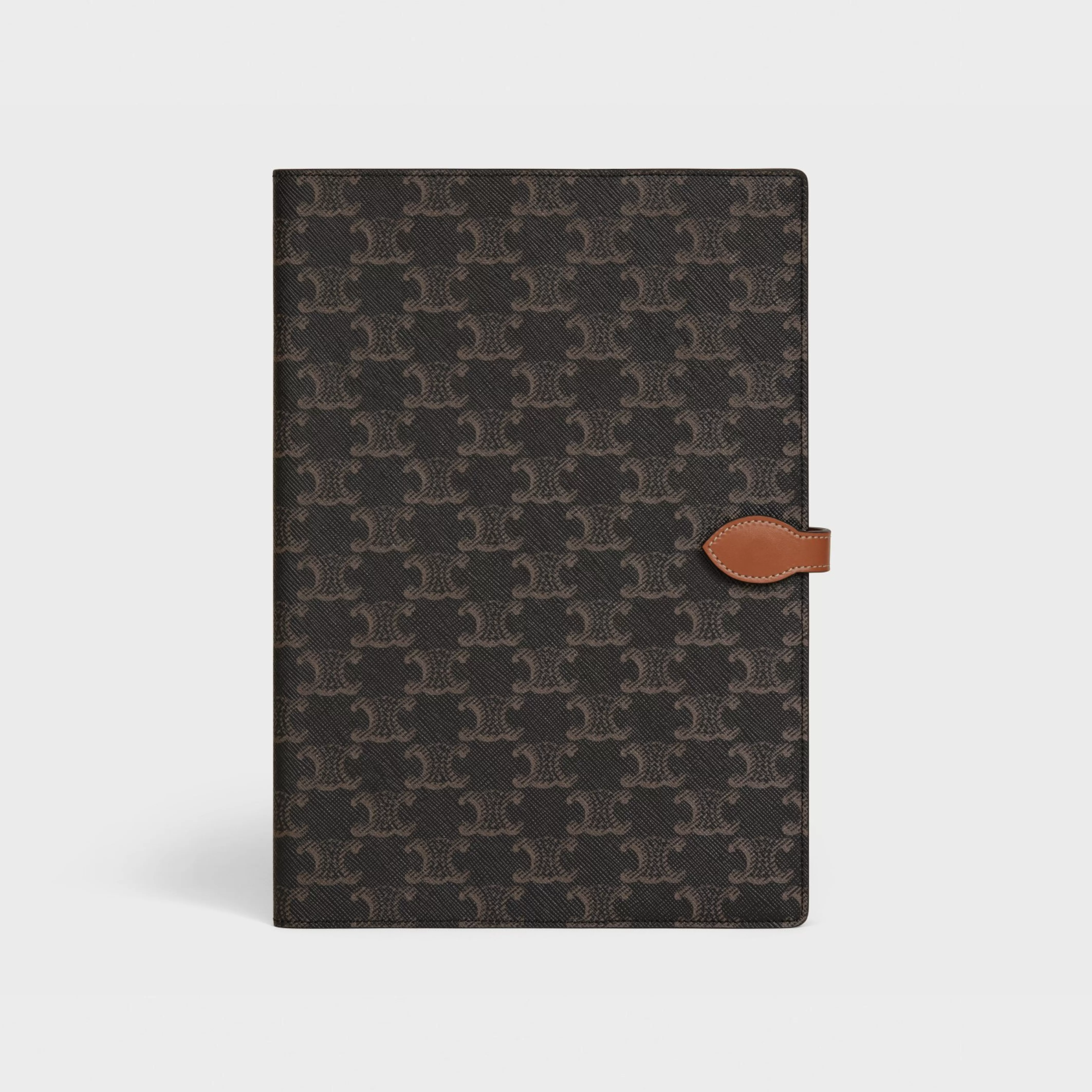 Large notebook cover in triomphe canvas and calfskin^CELINE Cheap