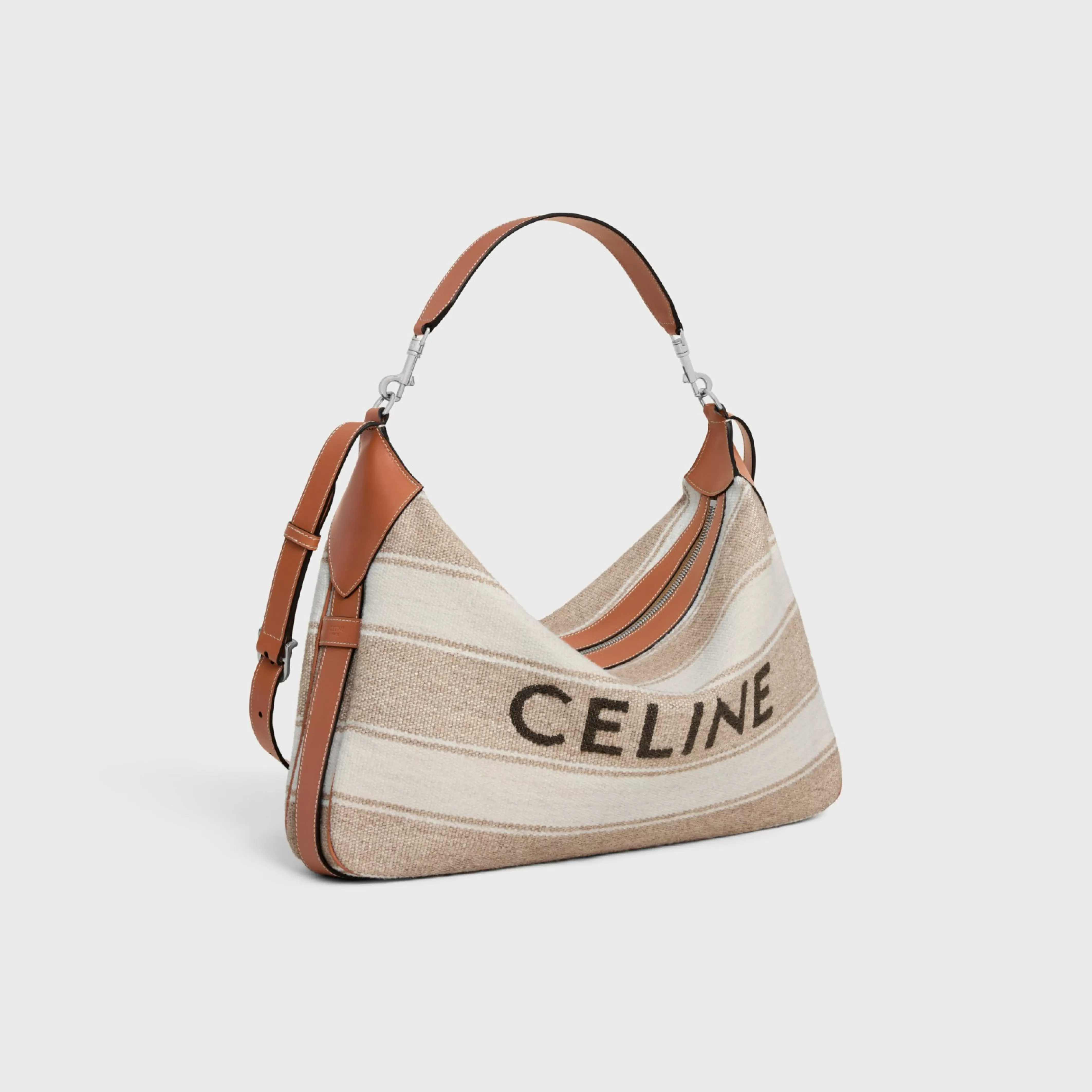 Large Strap Romy in Textile with jacquard and calfskin^CELINE Store