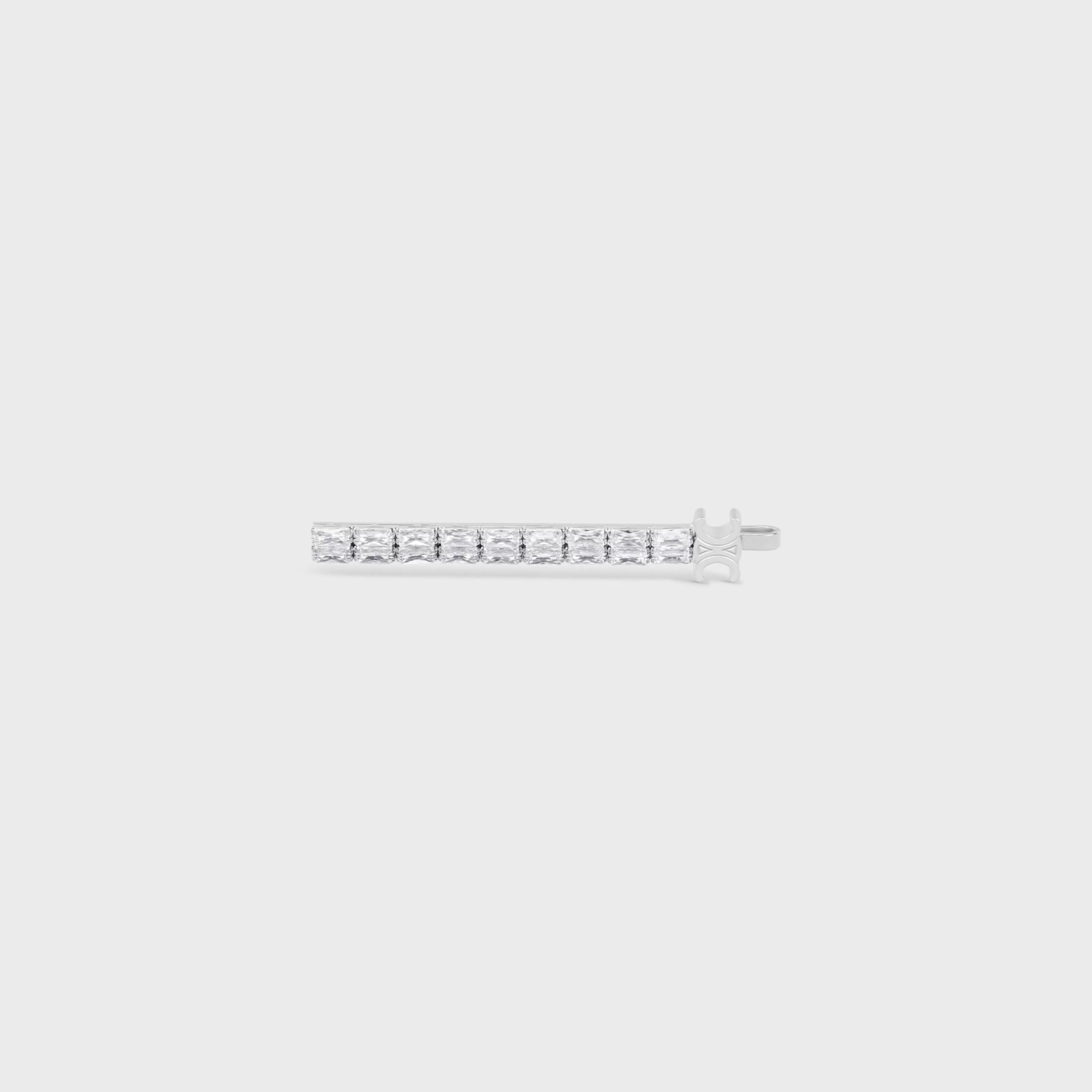 Le Soir Hair Slide in Strass and Brass with Rhodium Finish^CELINE New