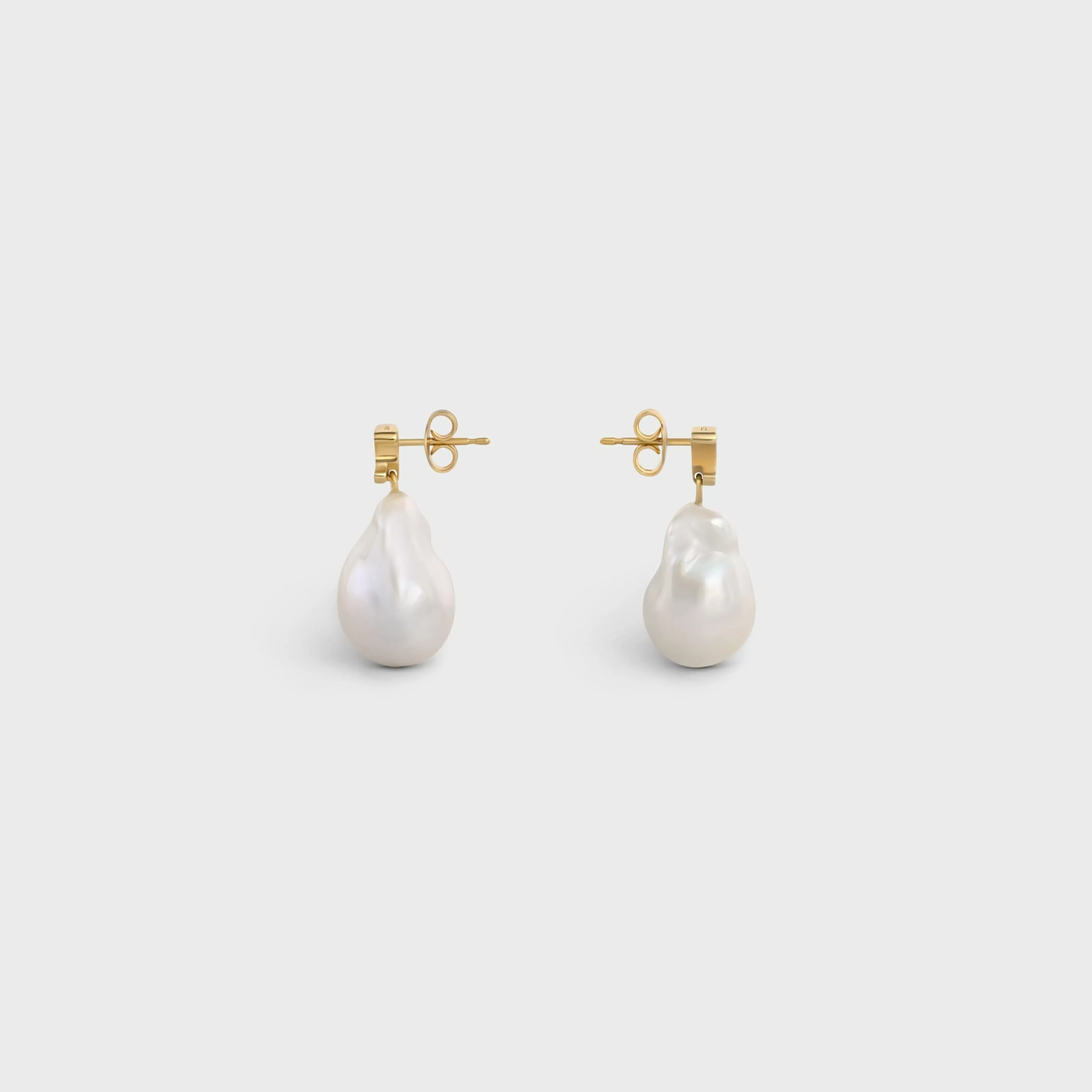 Les Perles Baroque Earrings in Brass with Gold Finish and Cultured Pearls^CELINE Hot