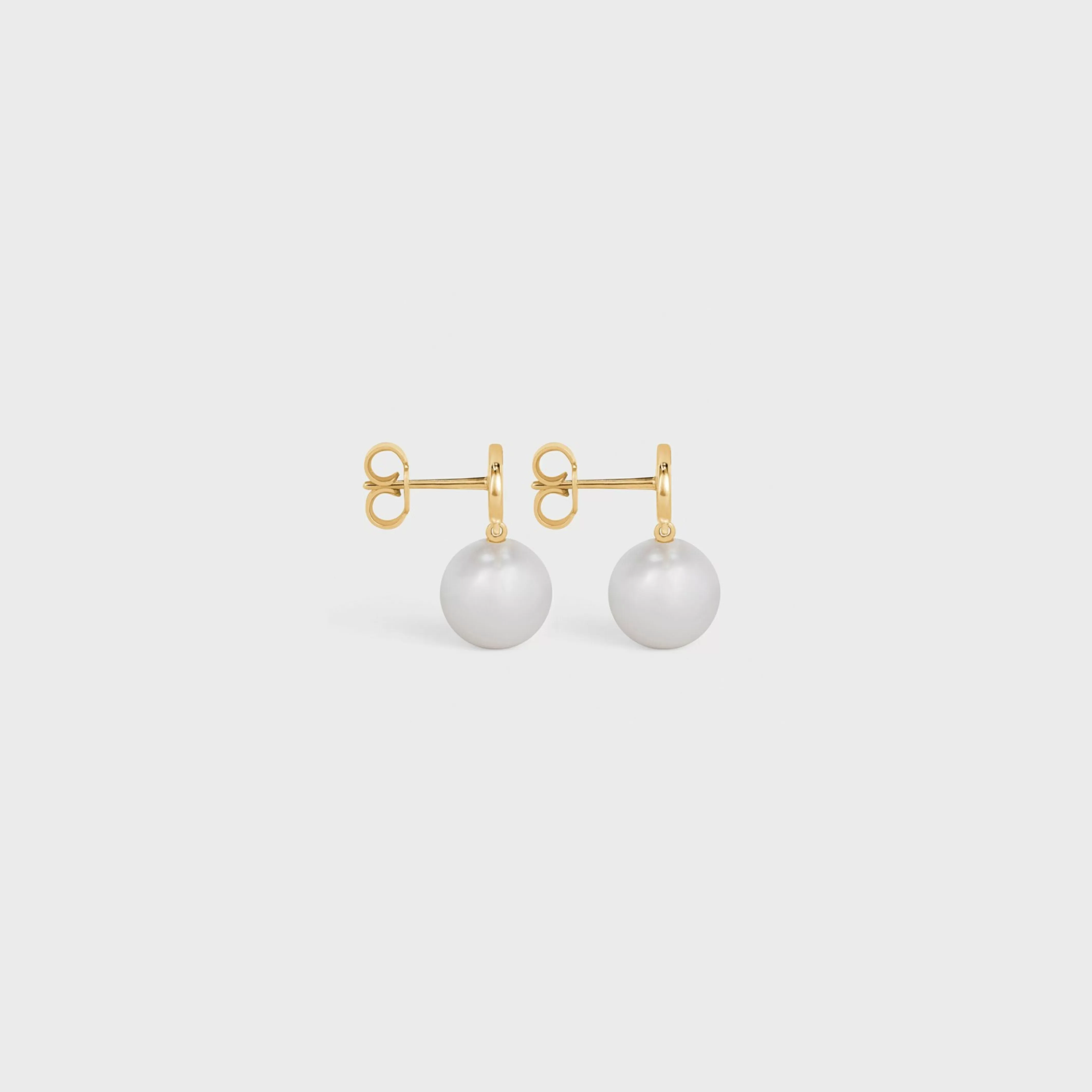 Les Perles Earrings in Brass with Gold Finish and Glass Pearls^CELINE Best