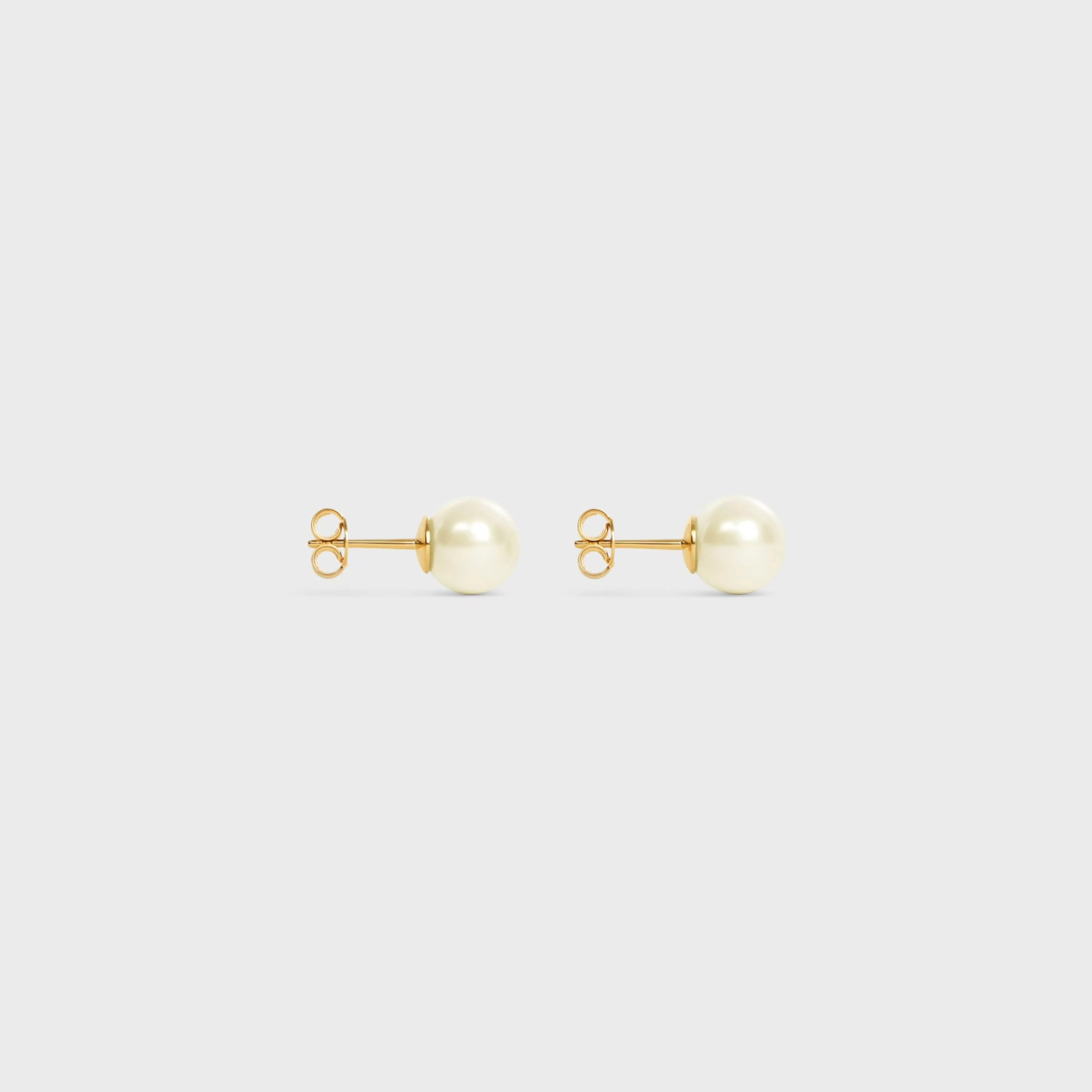 Les Perles Earrings in Resin Pearls and Brass with Gold Finish^CELINE Flash Sale