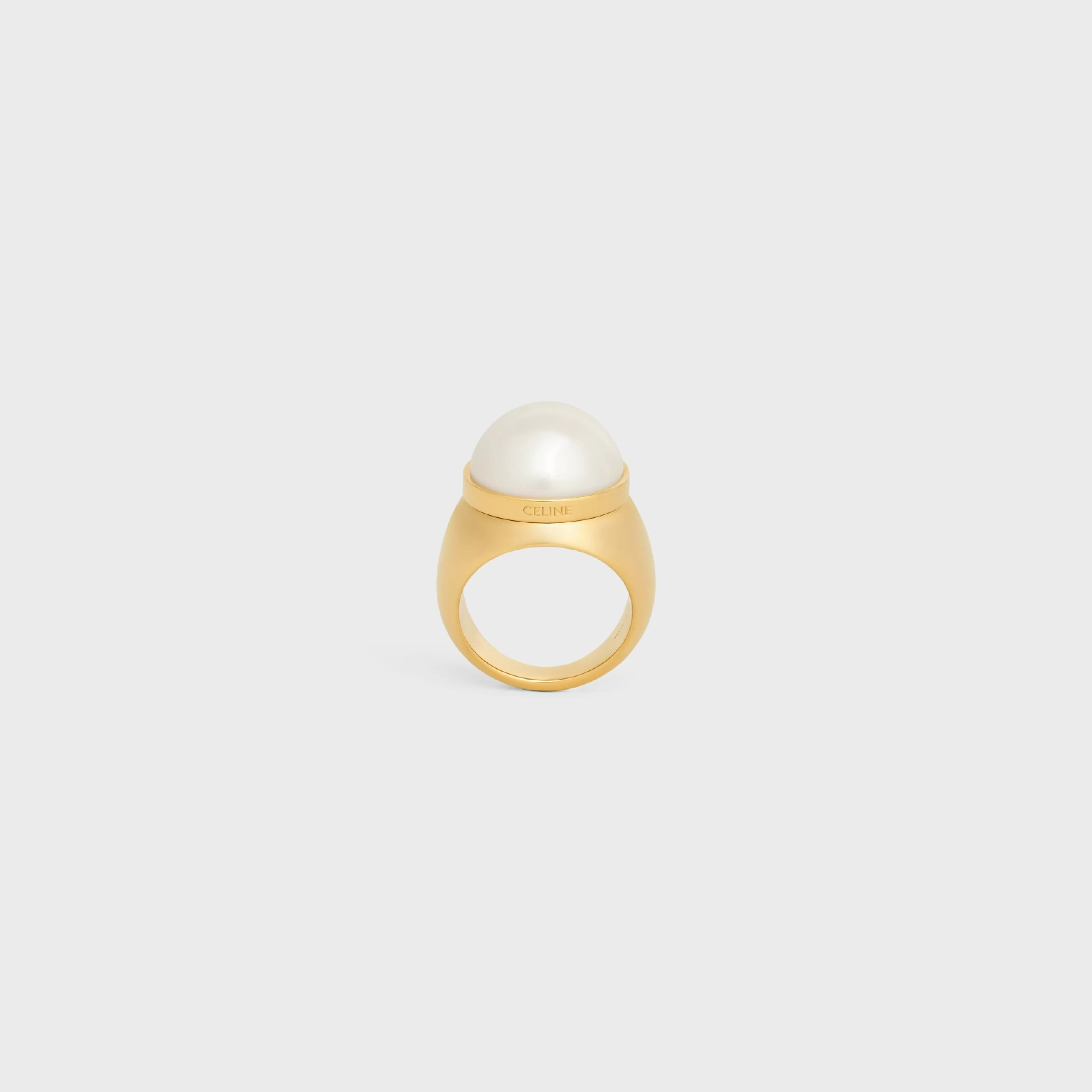 Les Perles Ring in Resin Pearls and Brass with Gold Finish^CELINE Clearance