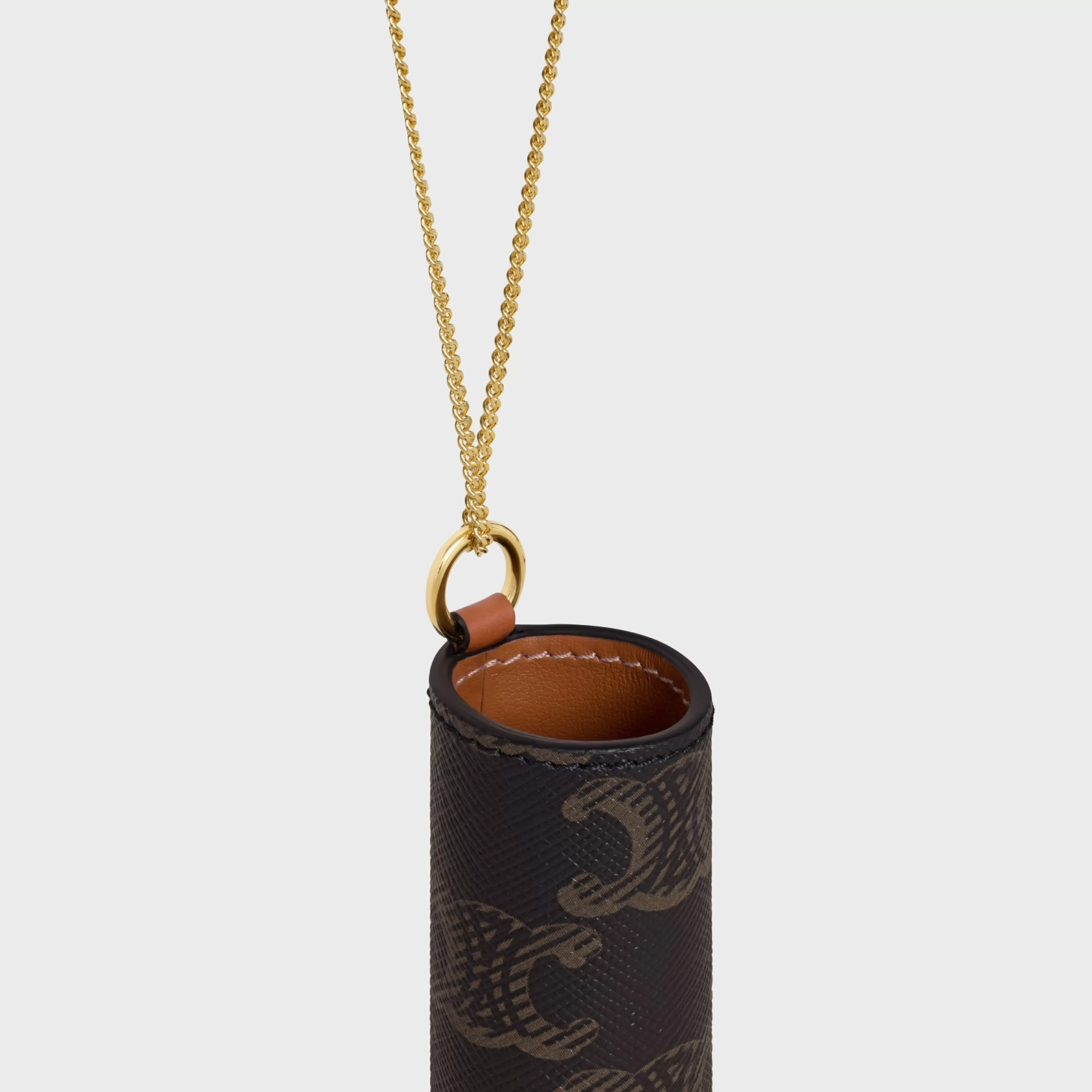 LIPSTICK NECKLACE IN TRIOMPHE CANVAS AND CALFSKIN^CELINE Flash Sale