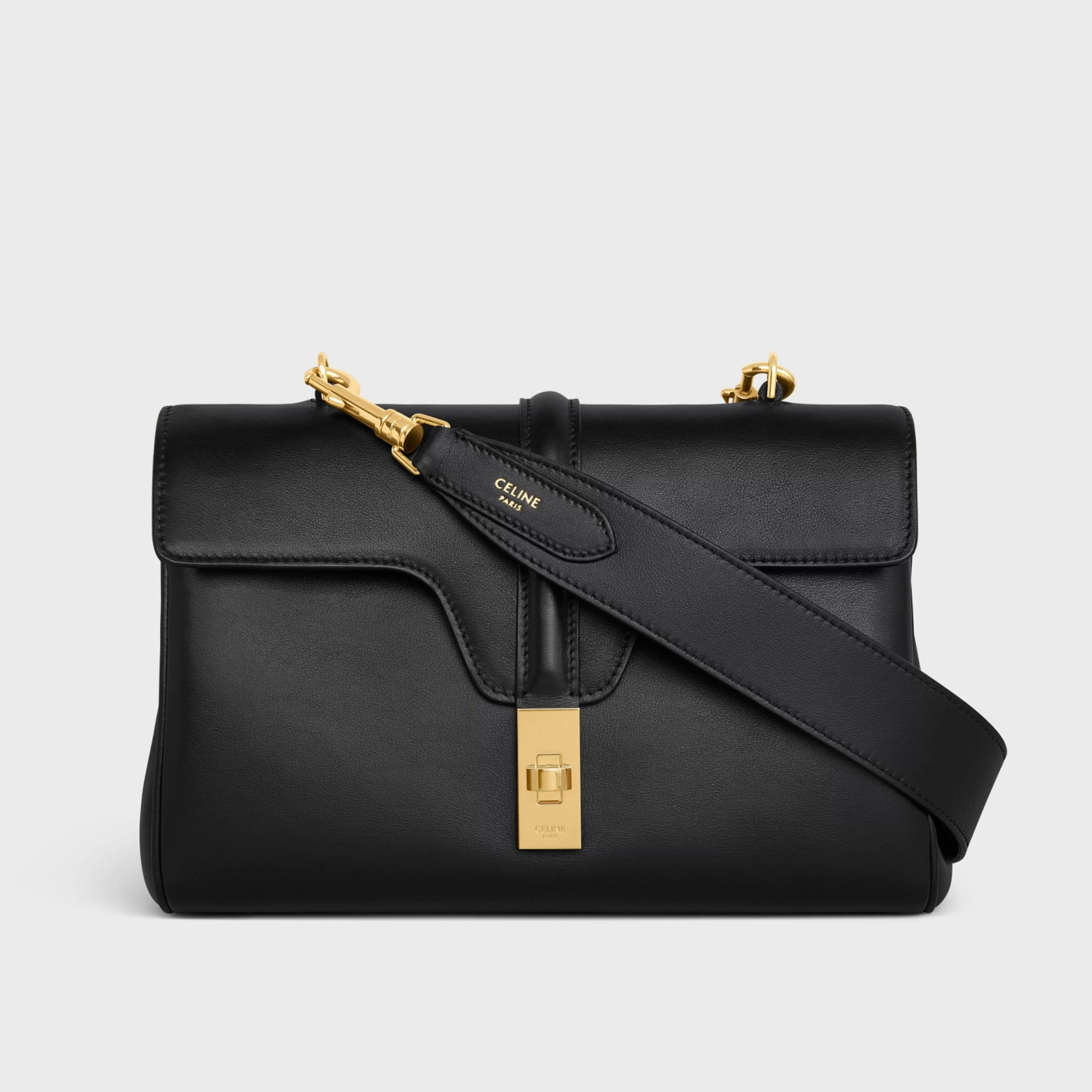 Long Strap in smooth calfskin with GOLD FINISHING^CELINE Hot