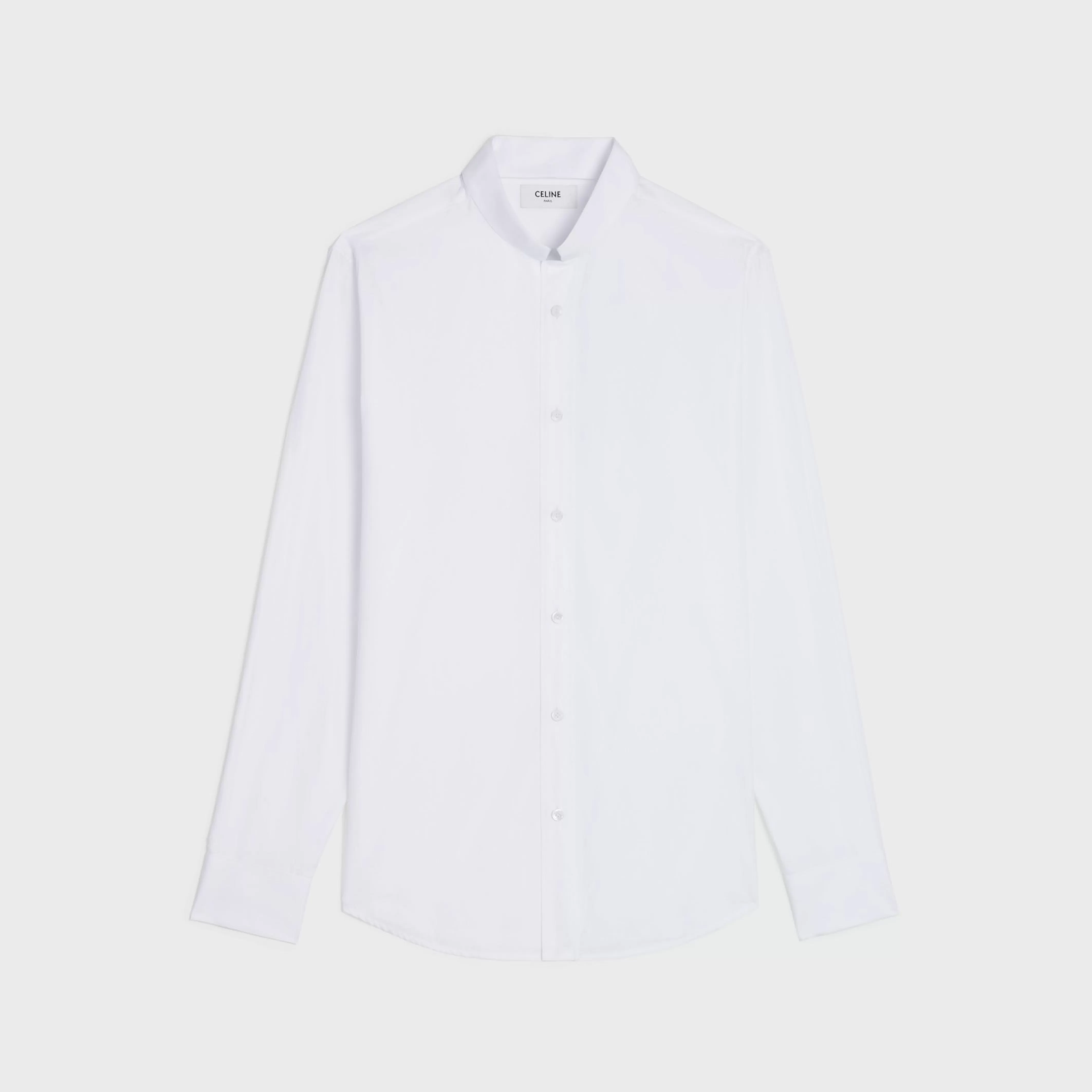 loose shirt with inverted collar in cotton poplin^CELINE Clearance