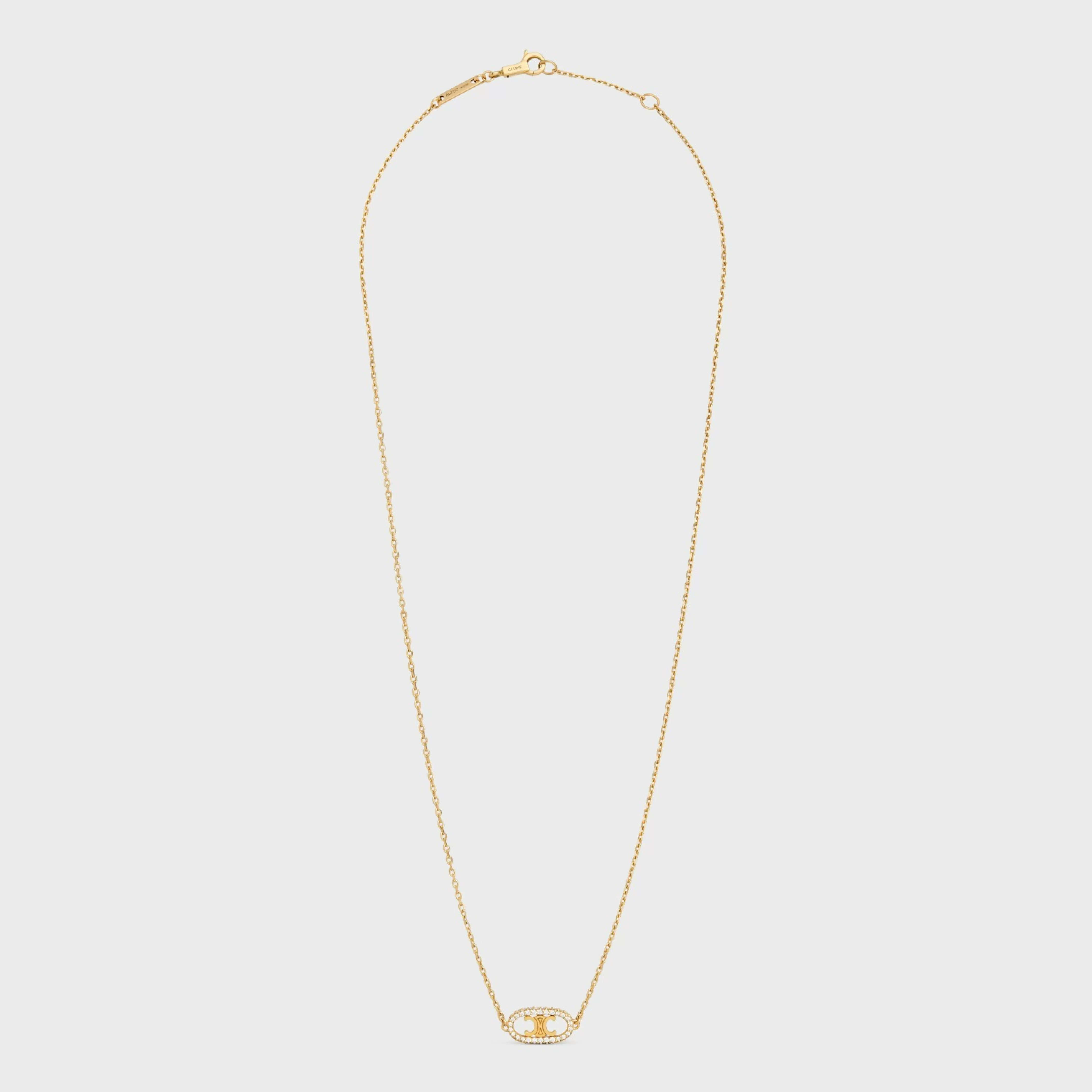 Maillon Triomphe Necklace in Yellow Gold and Diamonds^CELINE Best