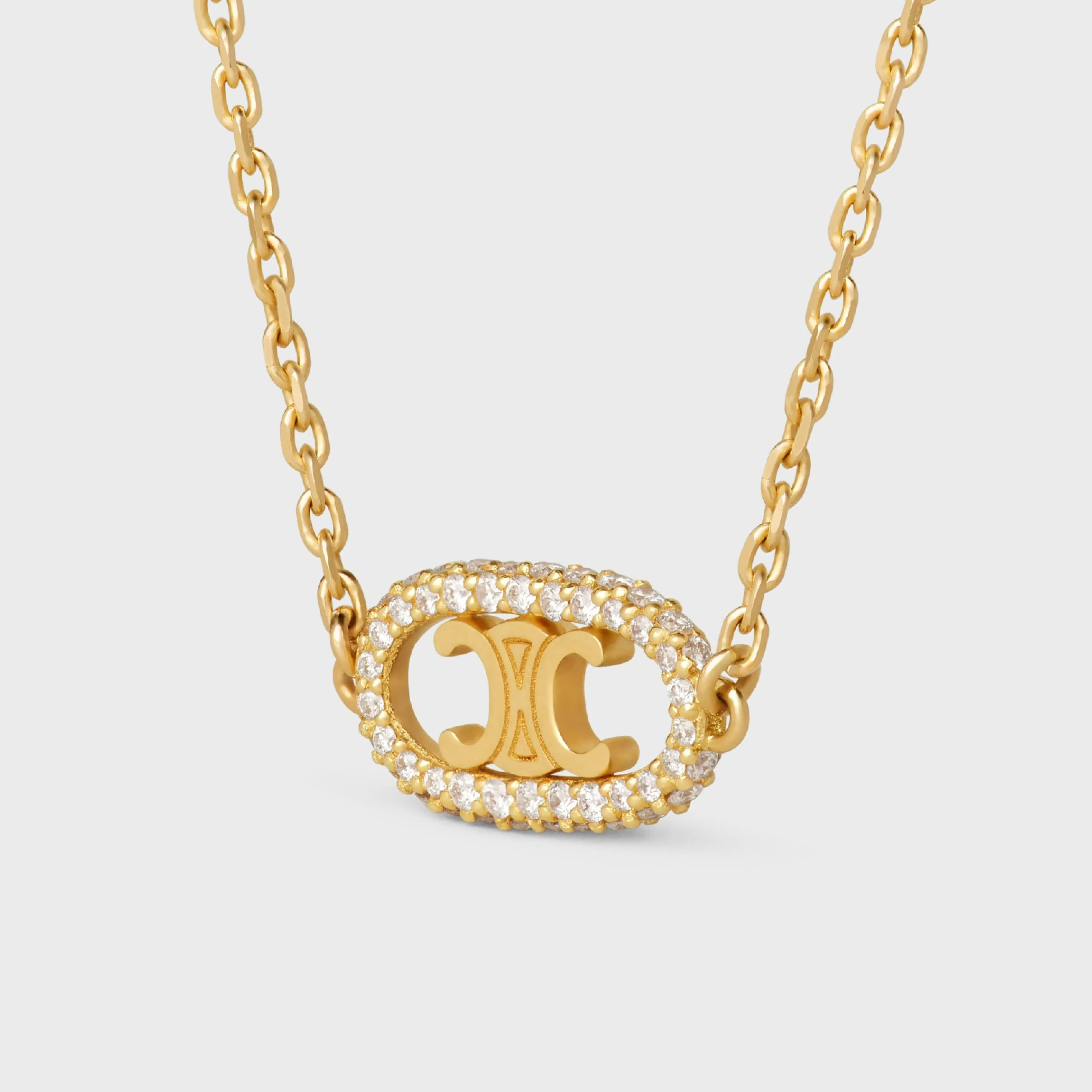 Maillon Triomphe Necklace in Yellow Gold and Diamonds^CELINE Best