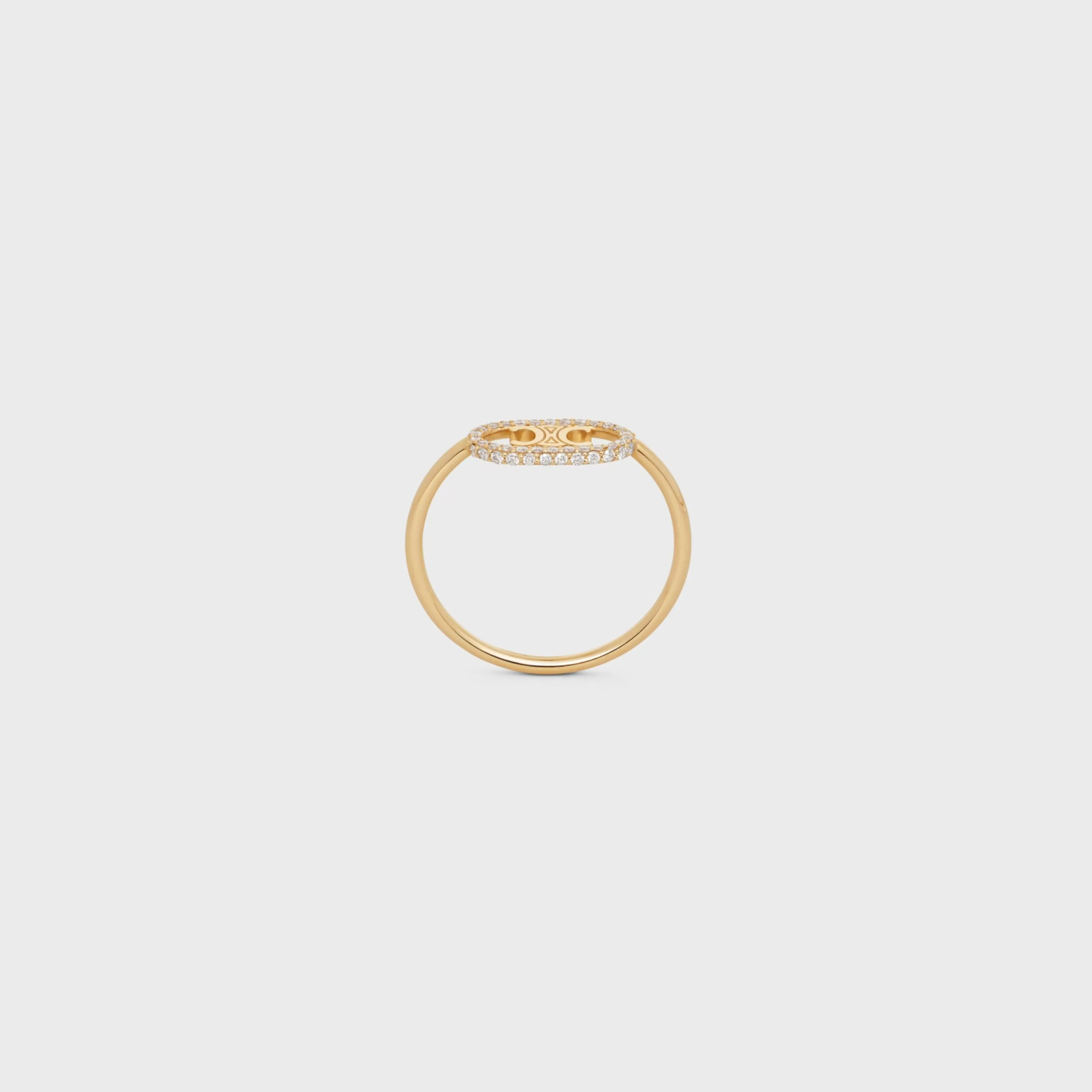 Maillon Triomphe Ring in Yellow Gold and Diamonds^CELINE Clearance