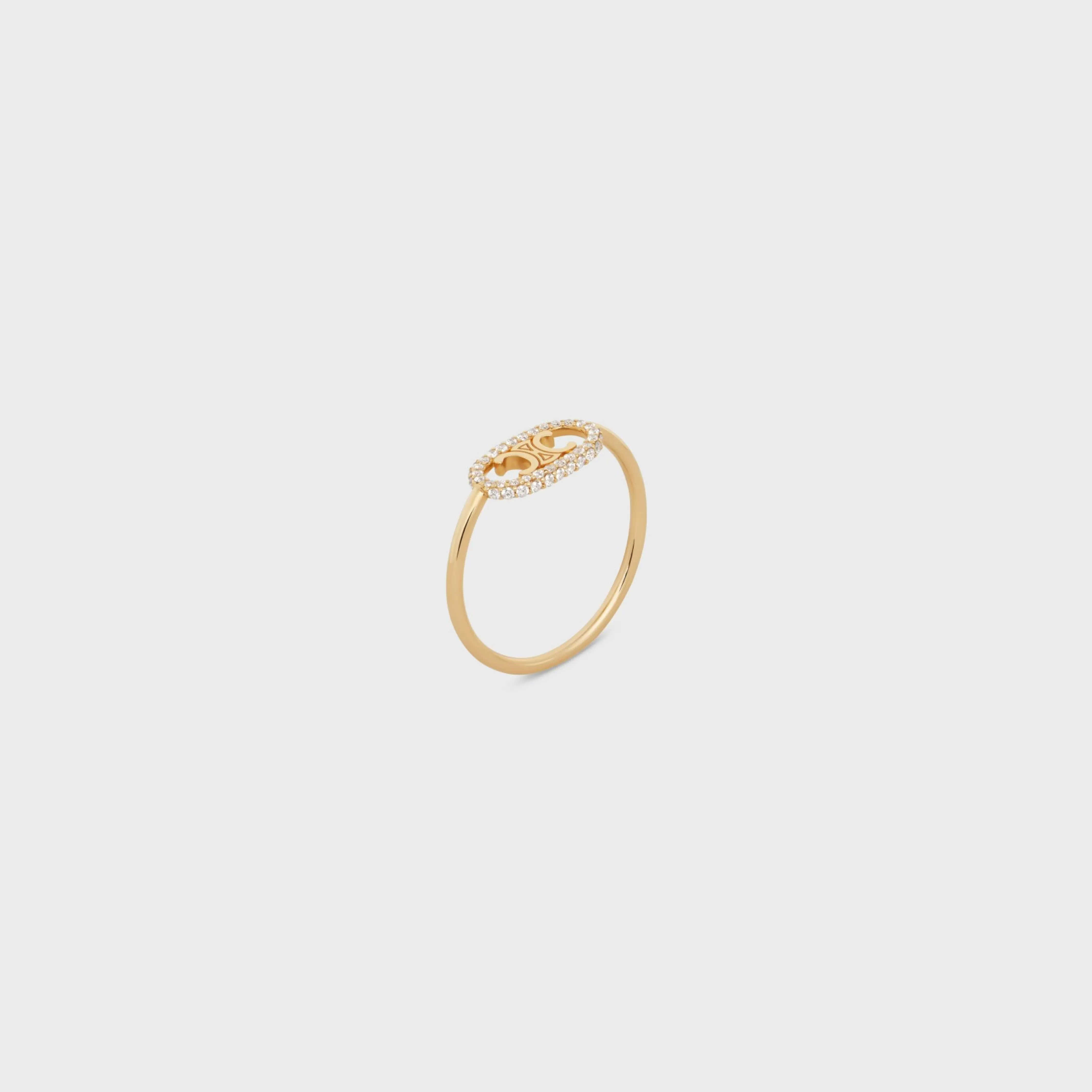 Maillon Triomphe Ring in Yellow Gold and Diamonds^CELINE Clearance