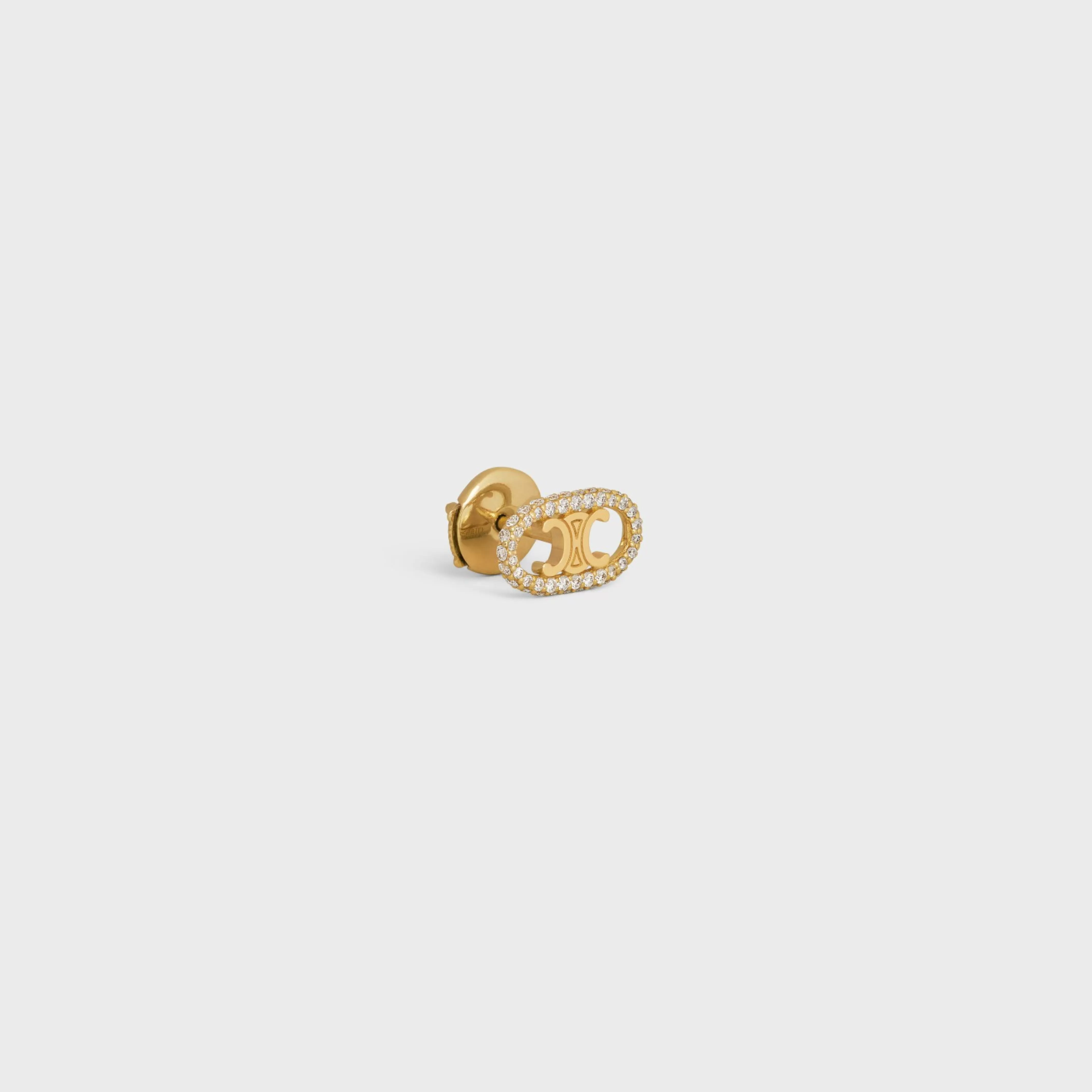 Maillon Triomphe Stud in Yellow Gold and Diamonds^CELINE Flash Sale