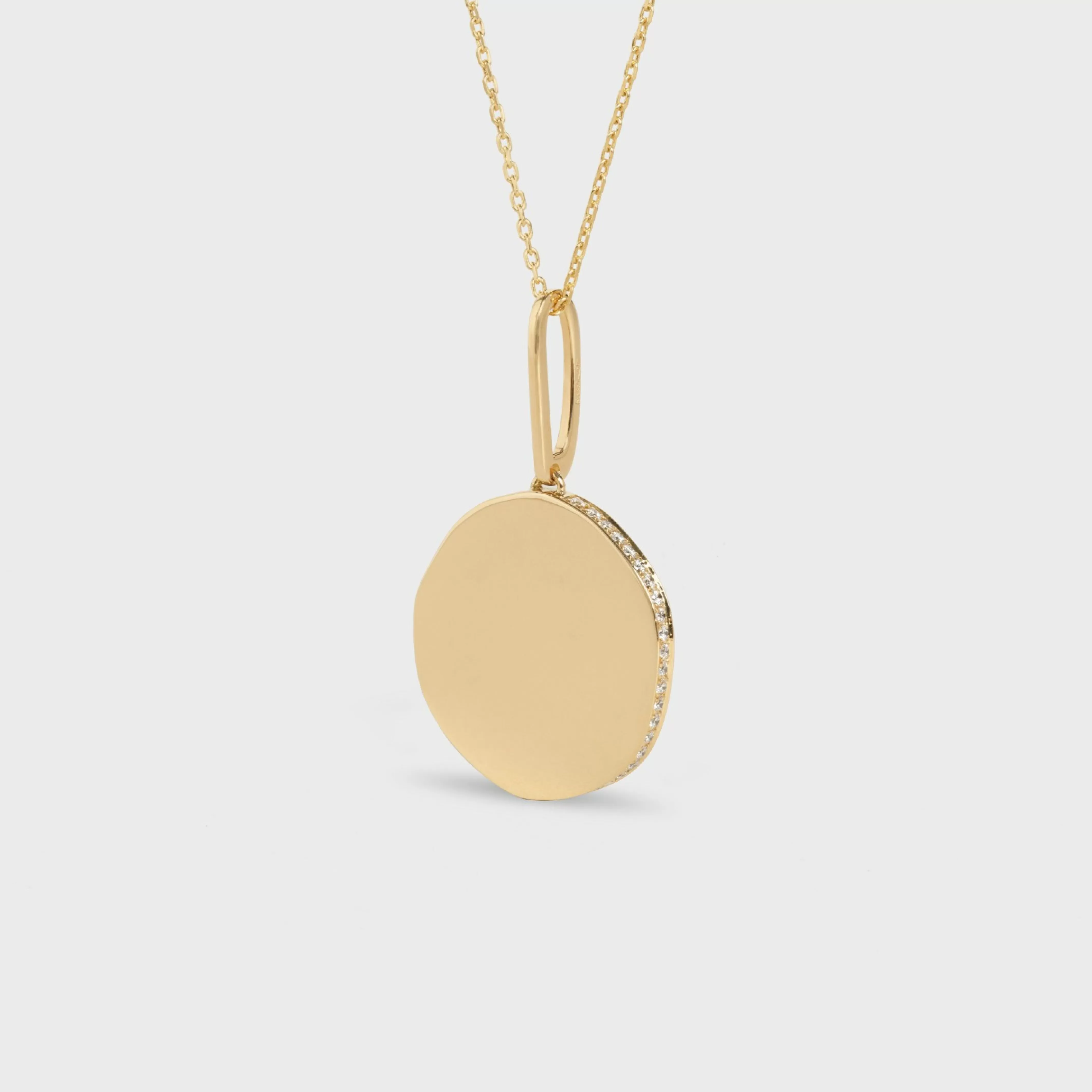 Medaille Small Necklace in Yellow Gold and Diamonds^CELINE Fashion