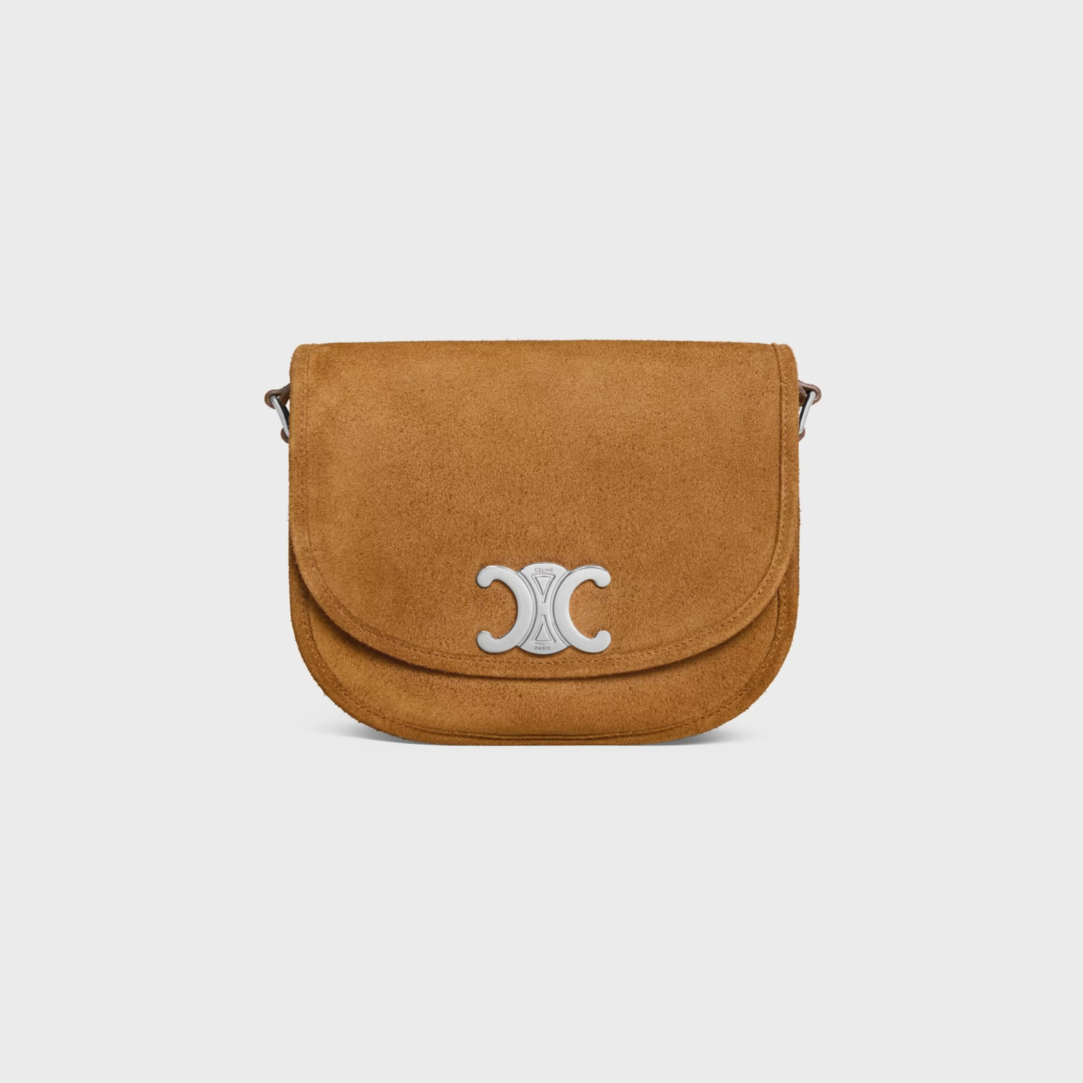 MEDIUM BESACE TRIOMPHE in SUEDE CALFSKIN^CELINE Cheap