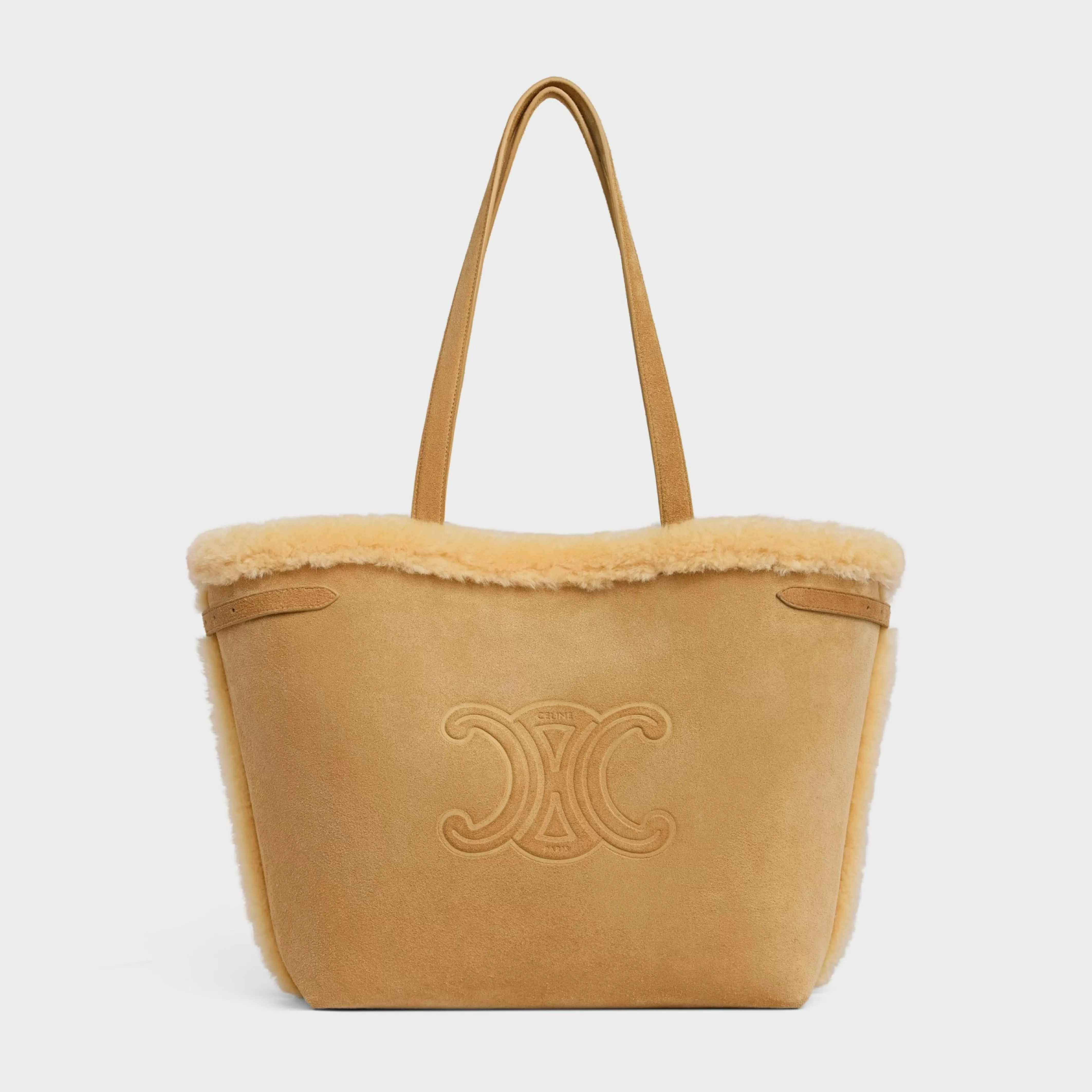 MEDIUM CABAS ANAÏS CUIR TRIOMPHE in SUEDE CALFSKIN AND SHEARLING^CELINE Hot