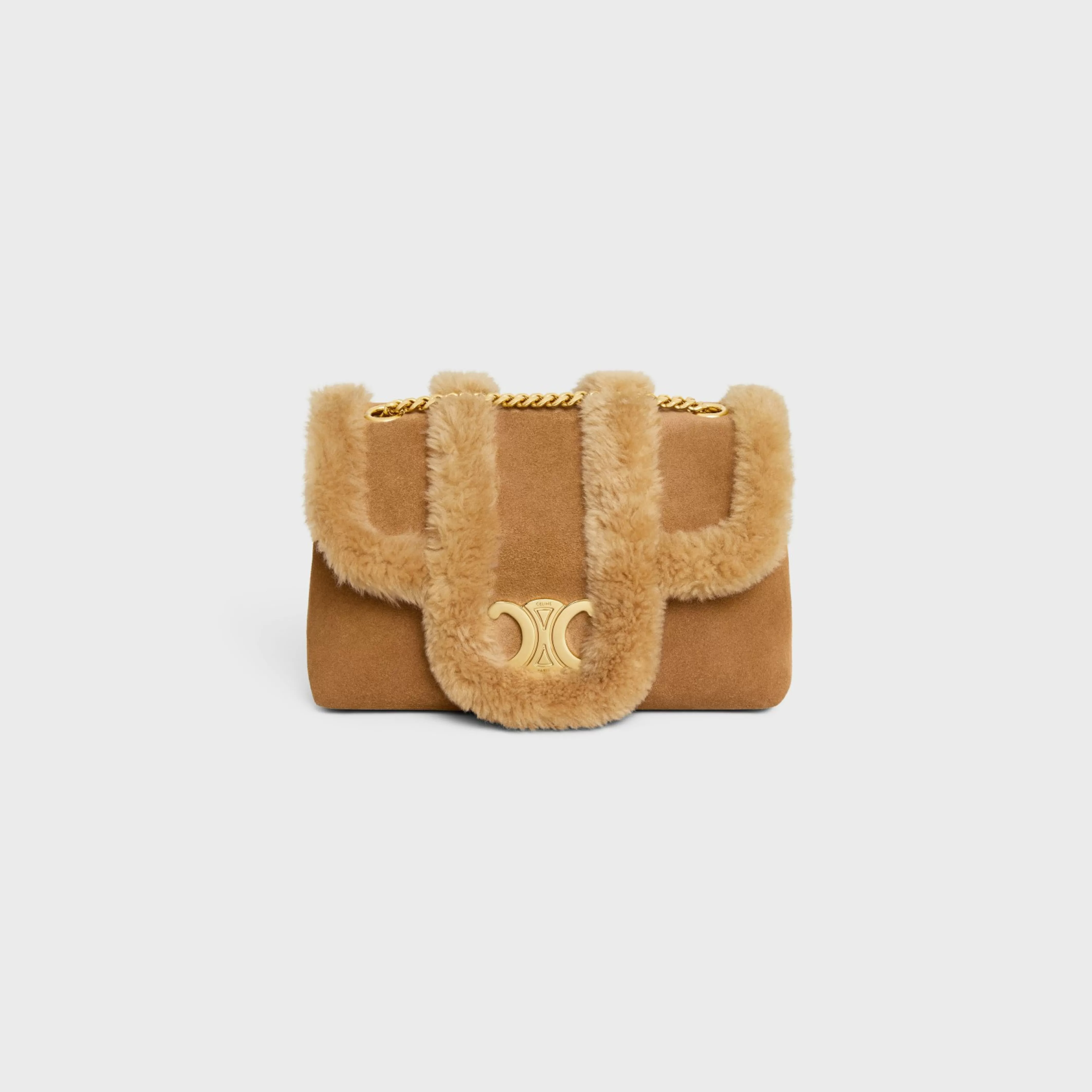 Medium Victoire Bag in SUEDE CALFSKIN AND SHEARLING^CELINE Store