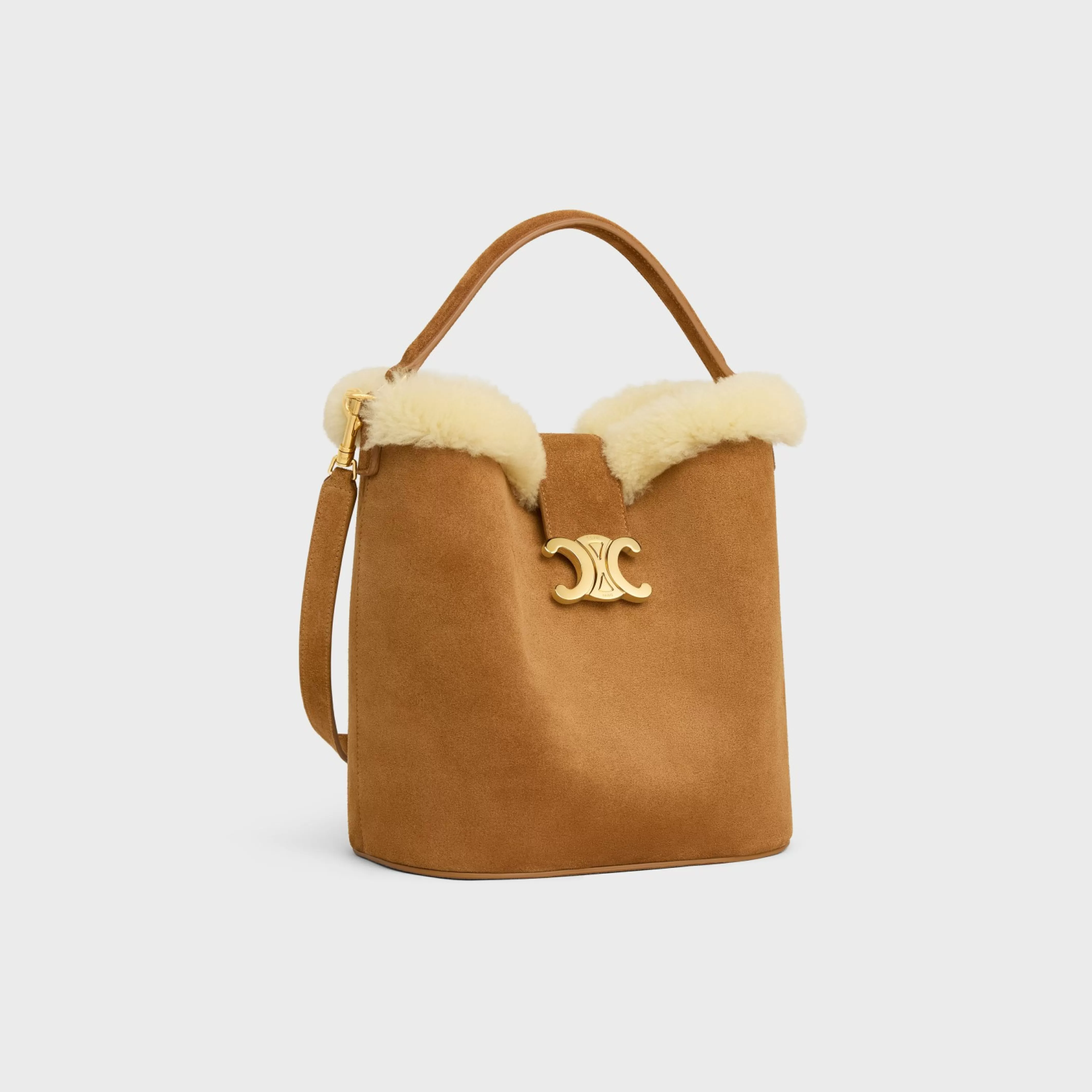 MEDIUM LOUISE BAG in SUEDE CALFSKIN AND SHEARLING^CELINE Shop