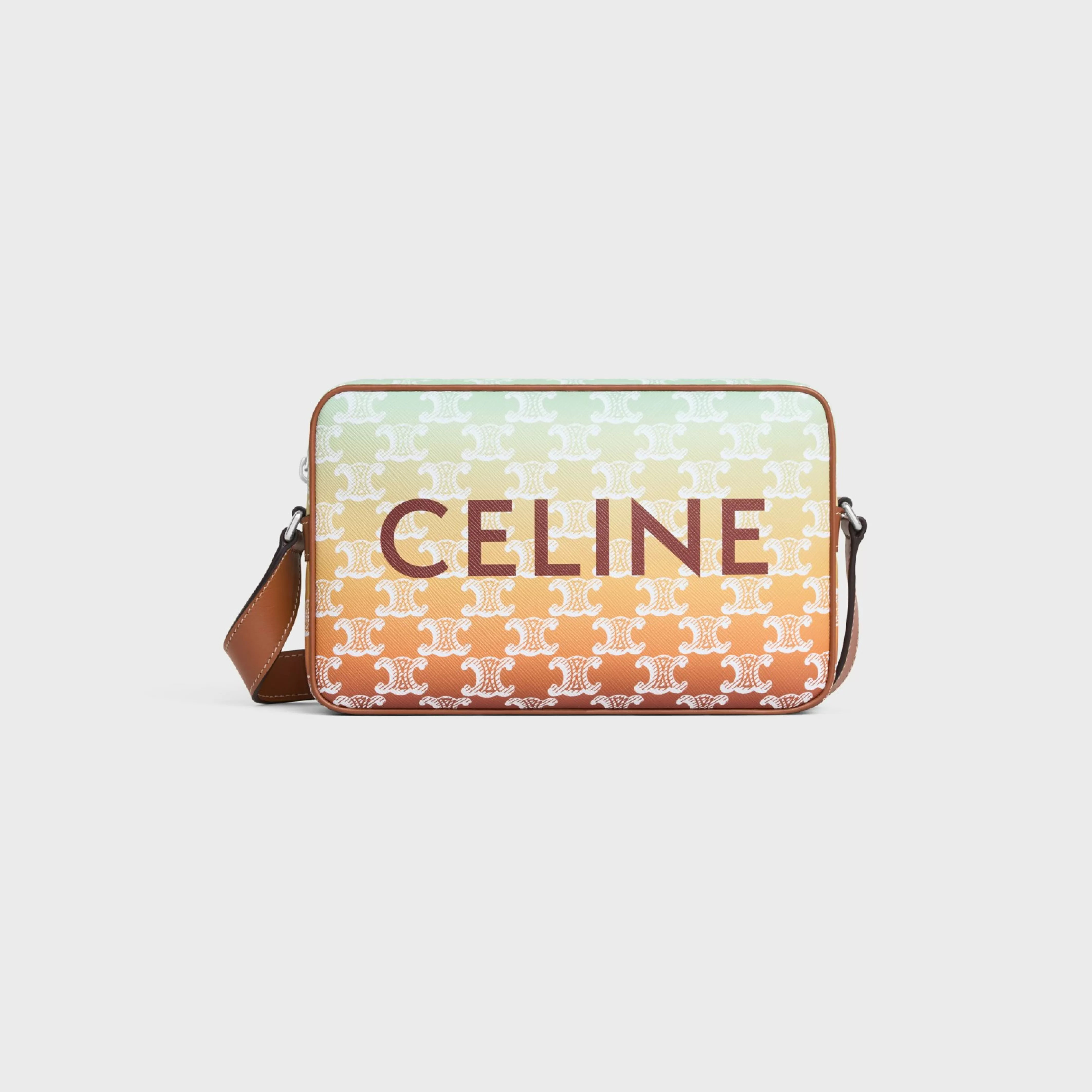 Medium Messenger Bag in TRIOMPHE CANVAS SUNSET AND CALFSKIN^CELINE Online