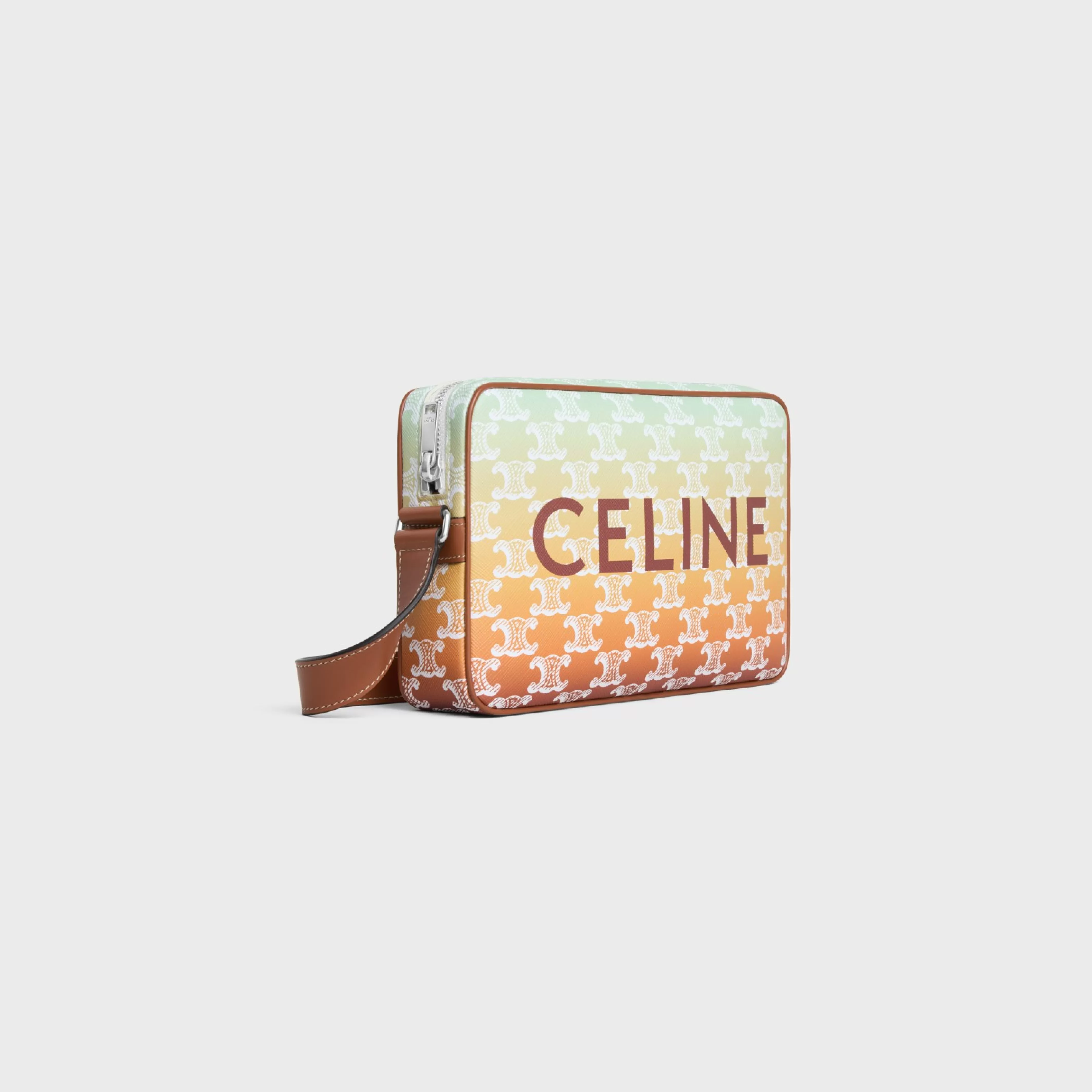 Medium Messenger Bag in TRIOMPHE CANVAS SUNSET AND CALFSKIN^CELINE Online