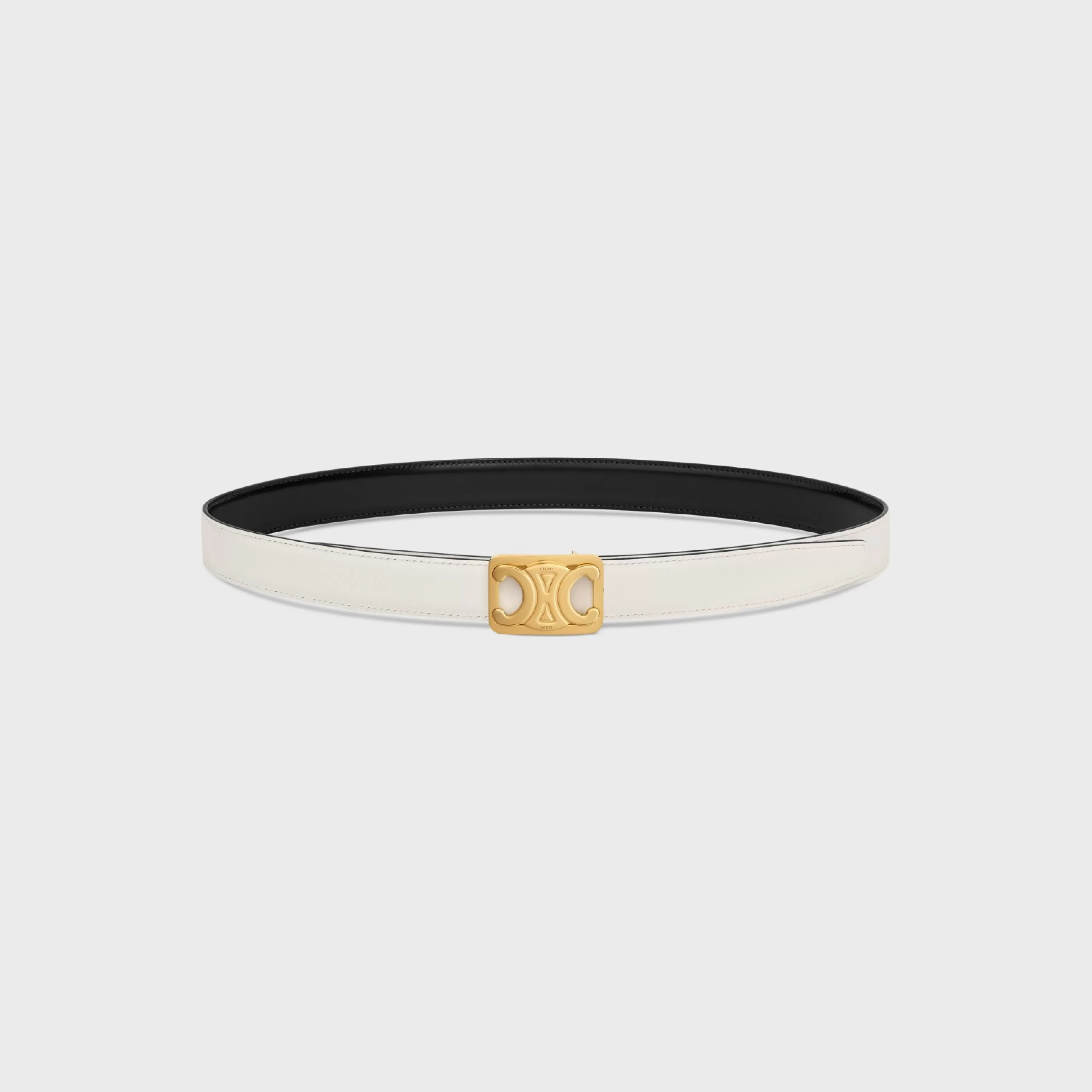 MEDIUM REVERSIBLE FRAMED TRIOMPHE BELT in TAURILLON AND NATURAL CALFSKIN^CELINE Cheap