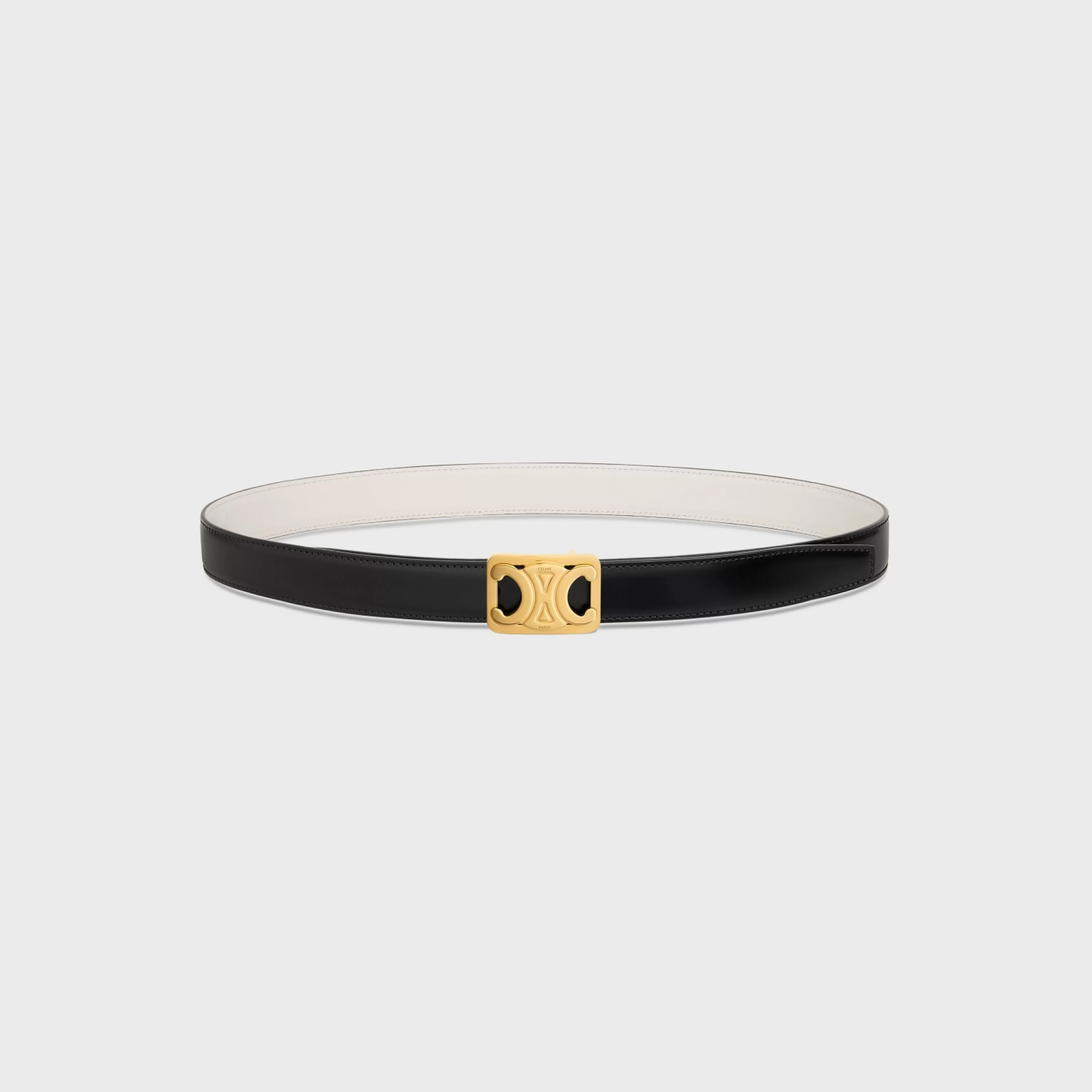MEDIUM REVERSIBLE FRAMED TRIOMPHE BELT in TAURILLON AND NATURAL CALFSKIN^CELINE Cheap