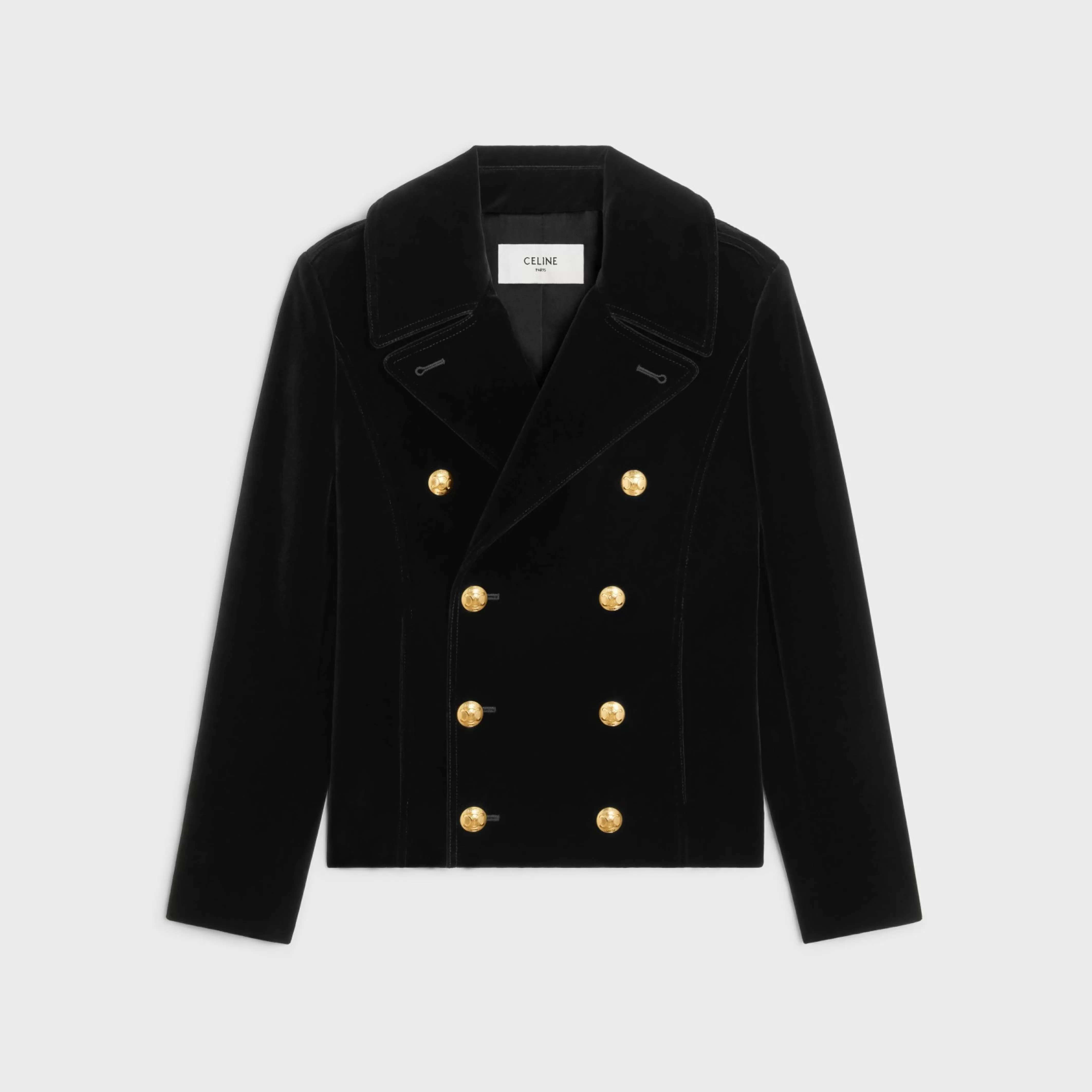 Military peacoat in cotton velvet^CELINE Clearance