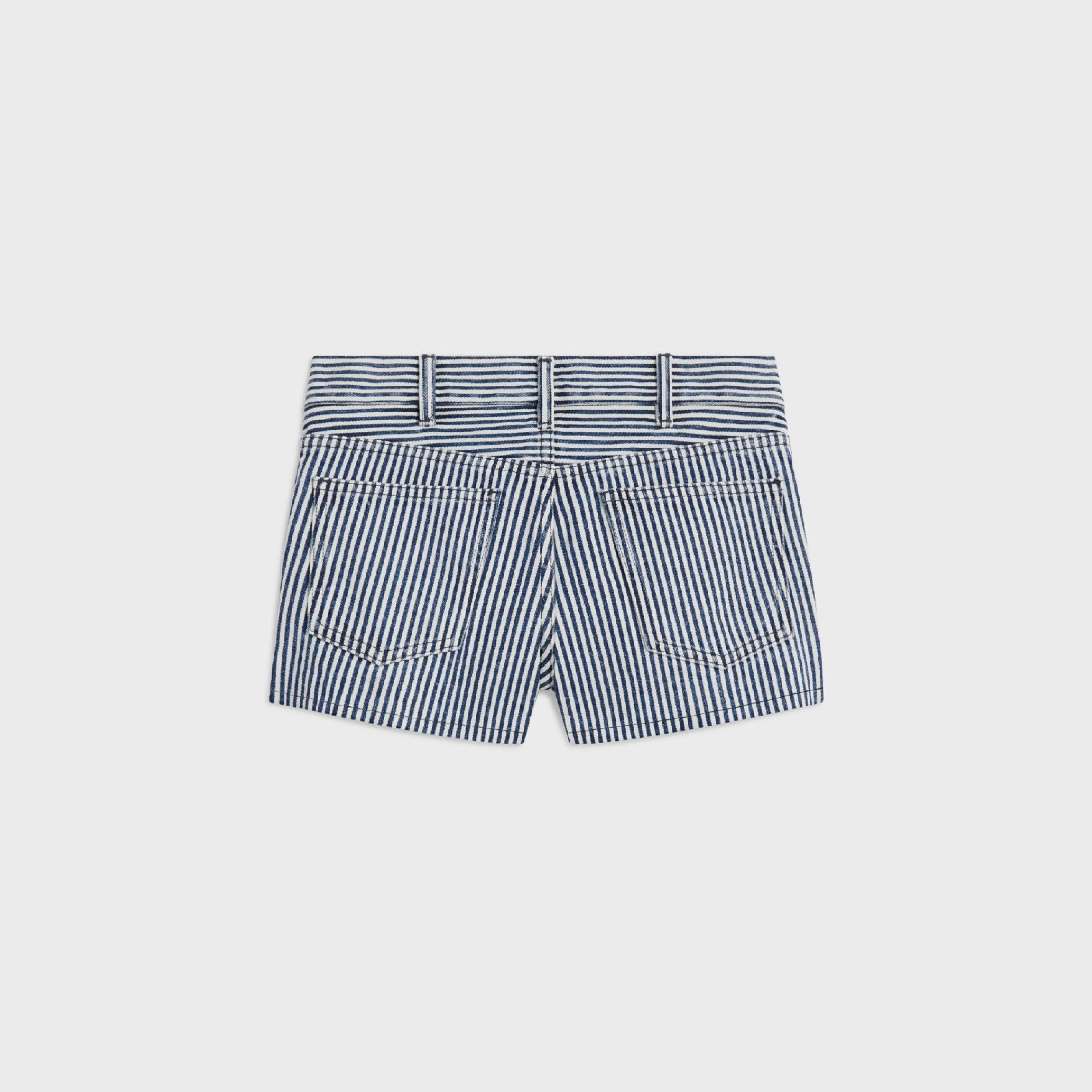 mini shorts in heavy stripe cotton^CELINE Fashion