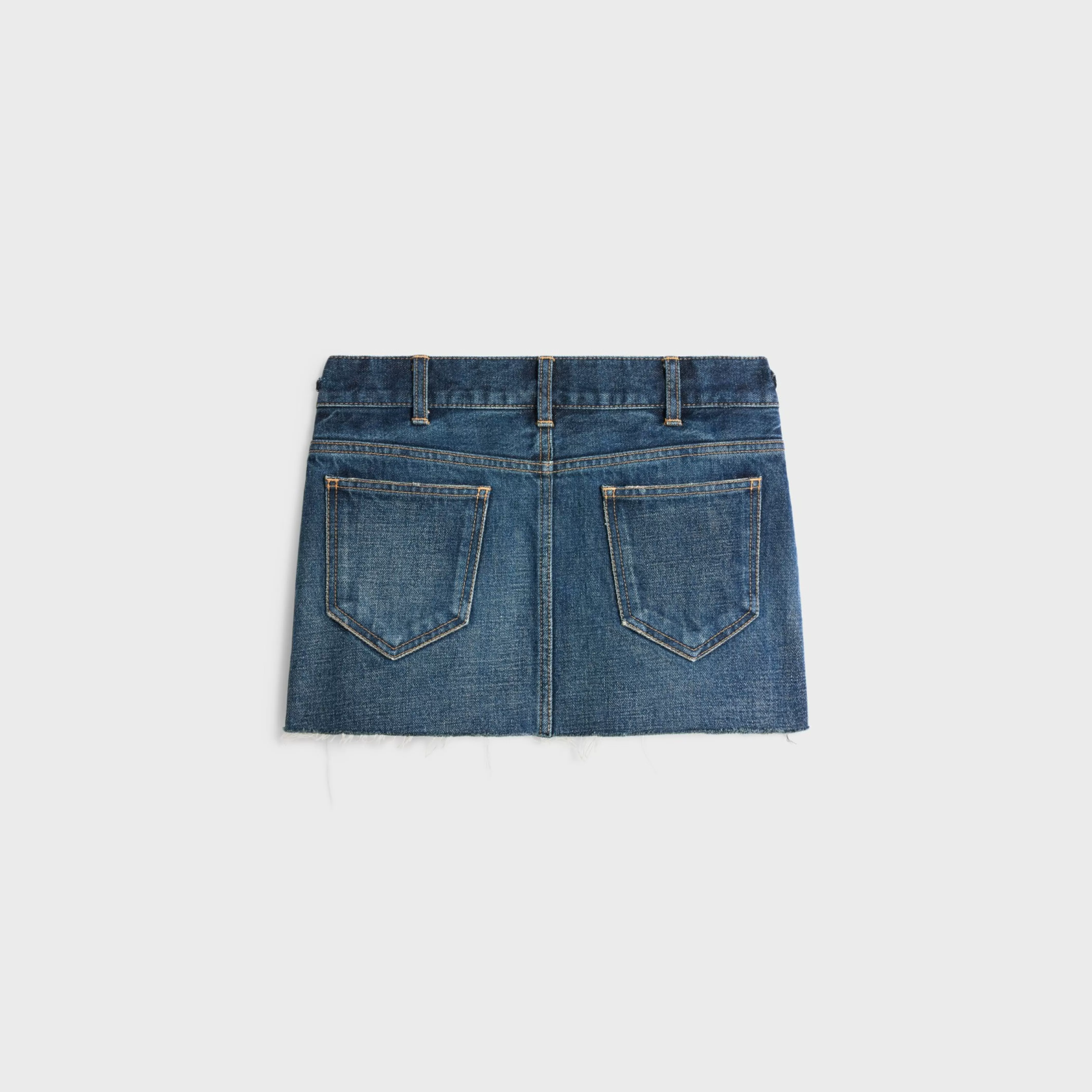 mini skirt in clean dark union wash denim^CELINE Online