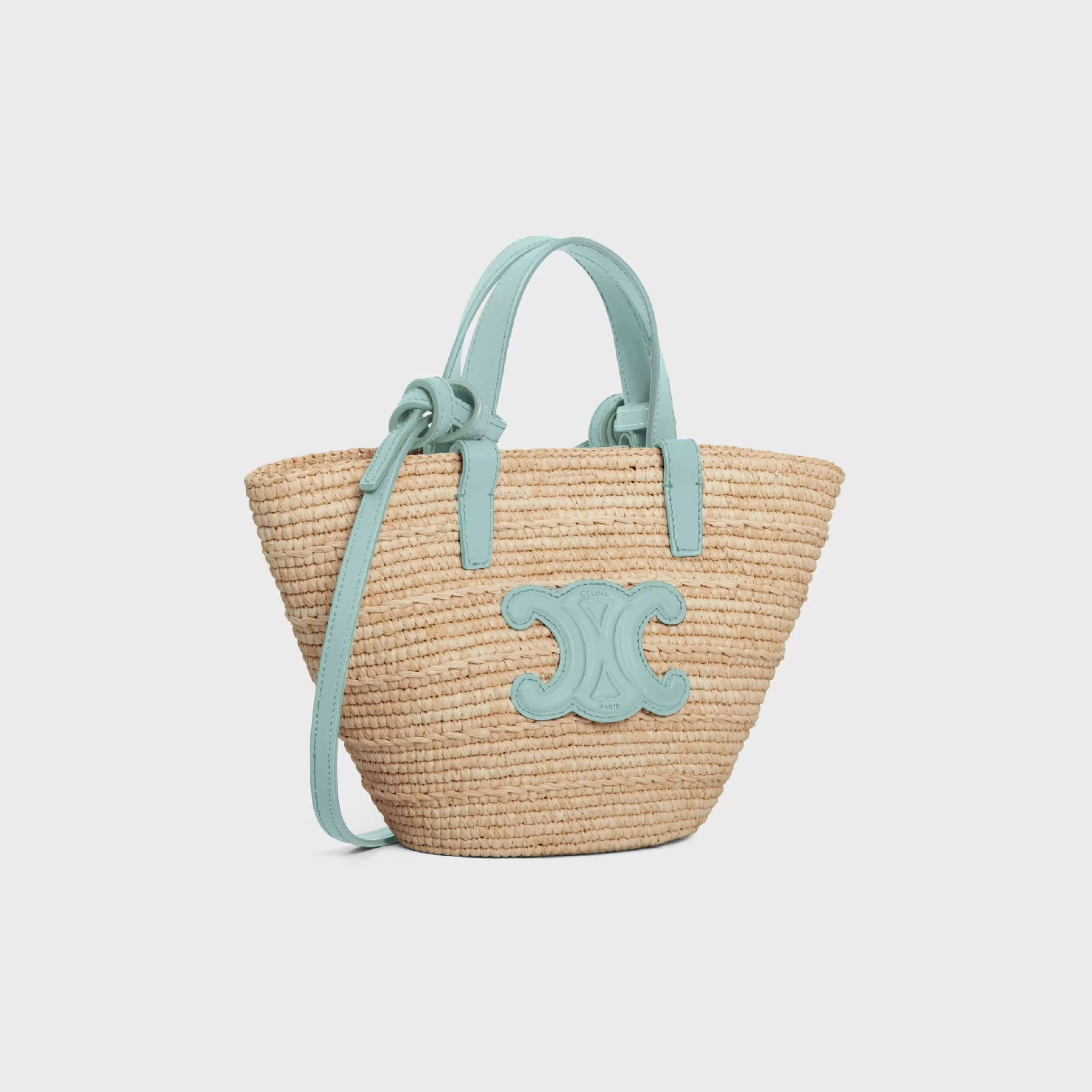 NANO SUPPLE CLASSIC PANIER in RAFFIA AND CALFSKIN^CELINE Shop