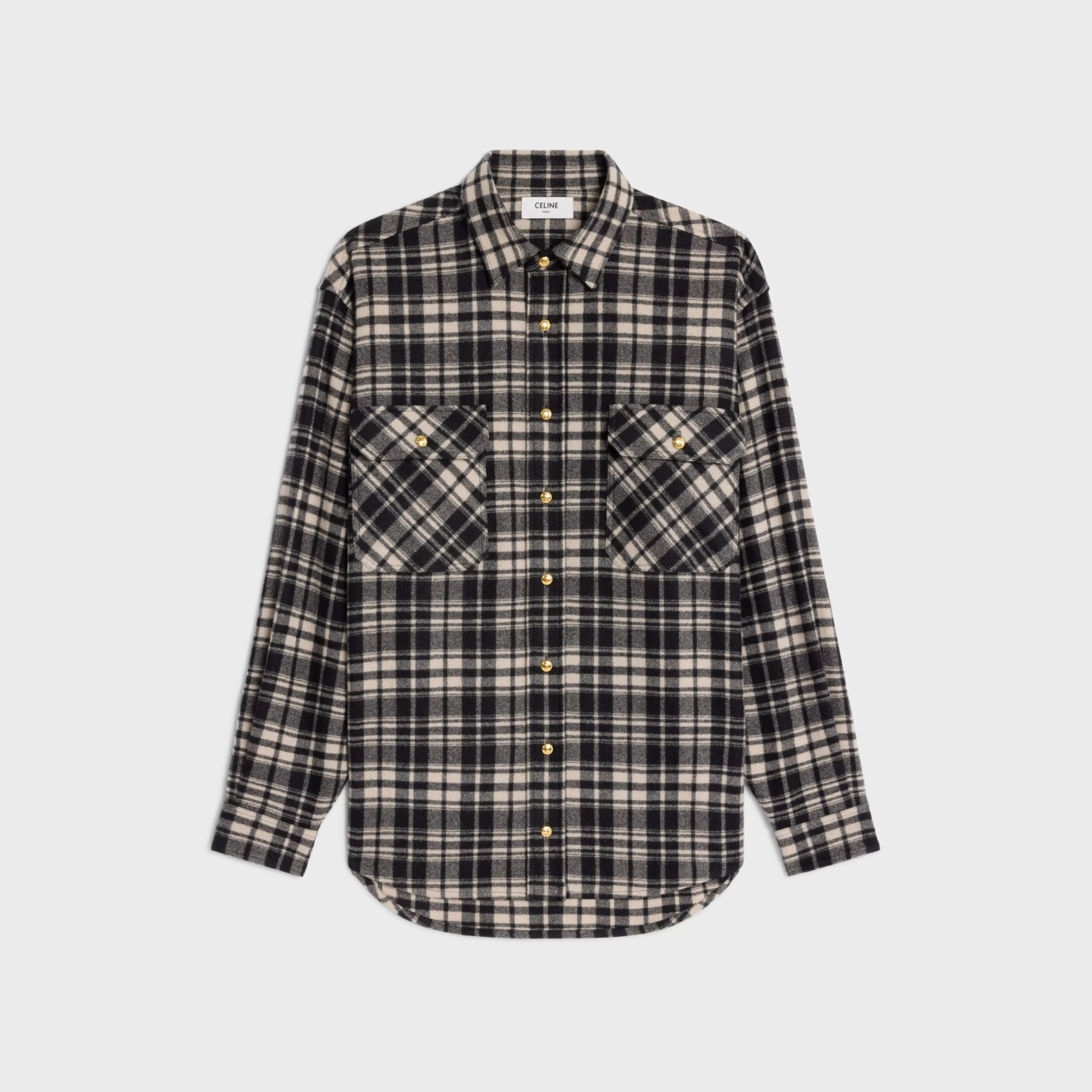 overshirt in checked cashmere^CELINE Clearance