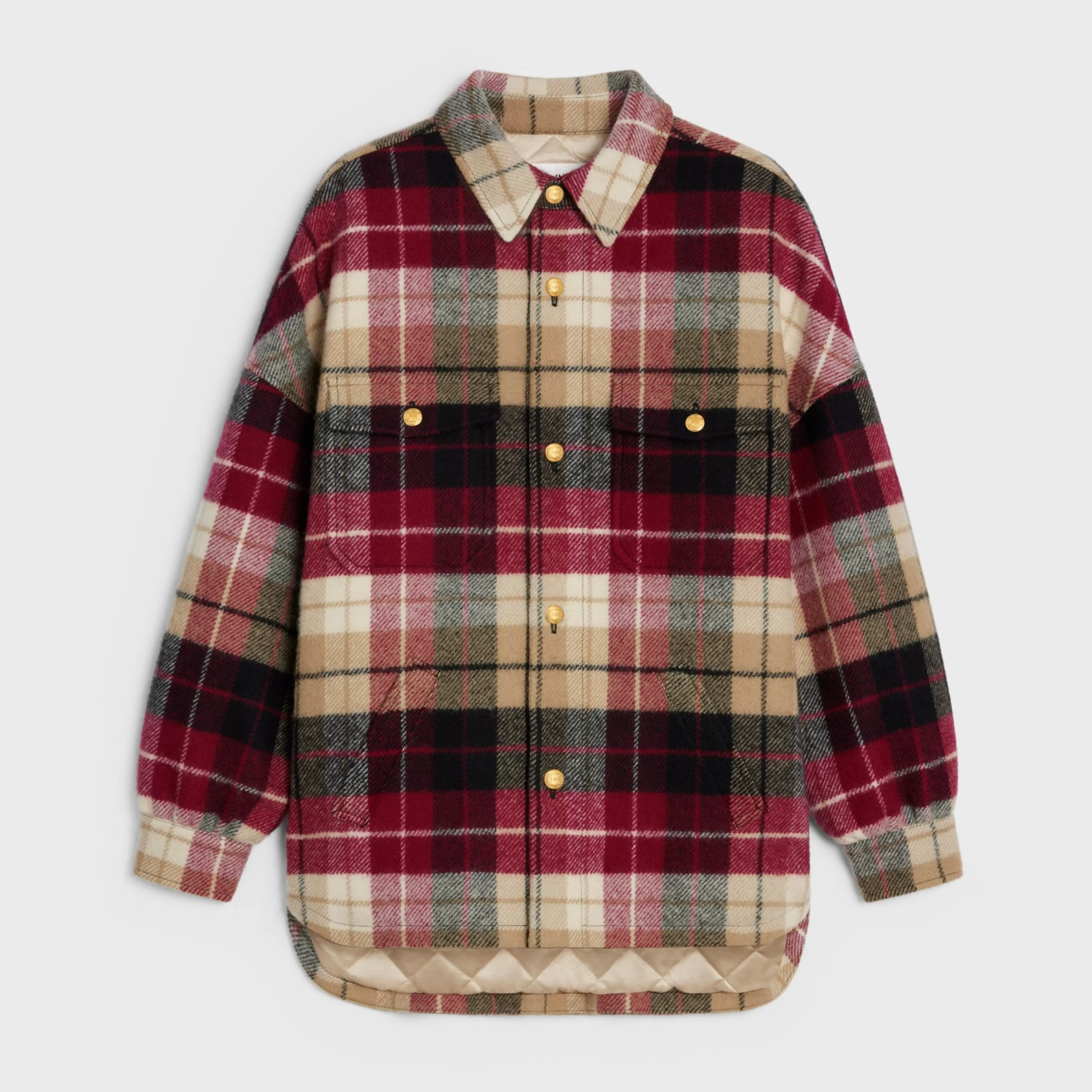 overshirt in checked wool^CELINE Clearance