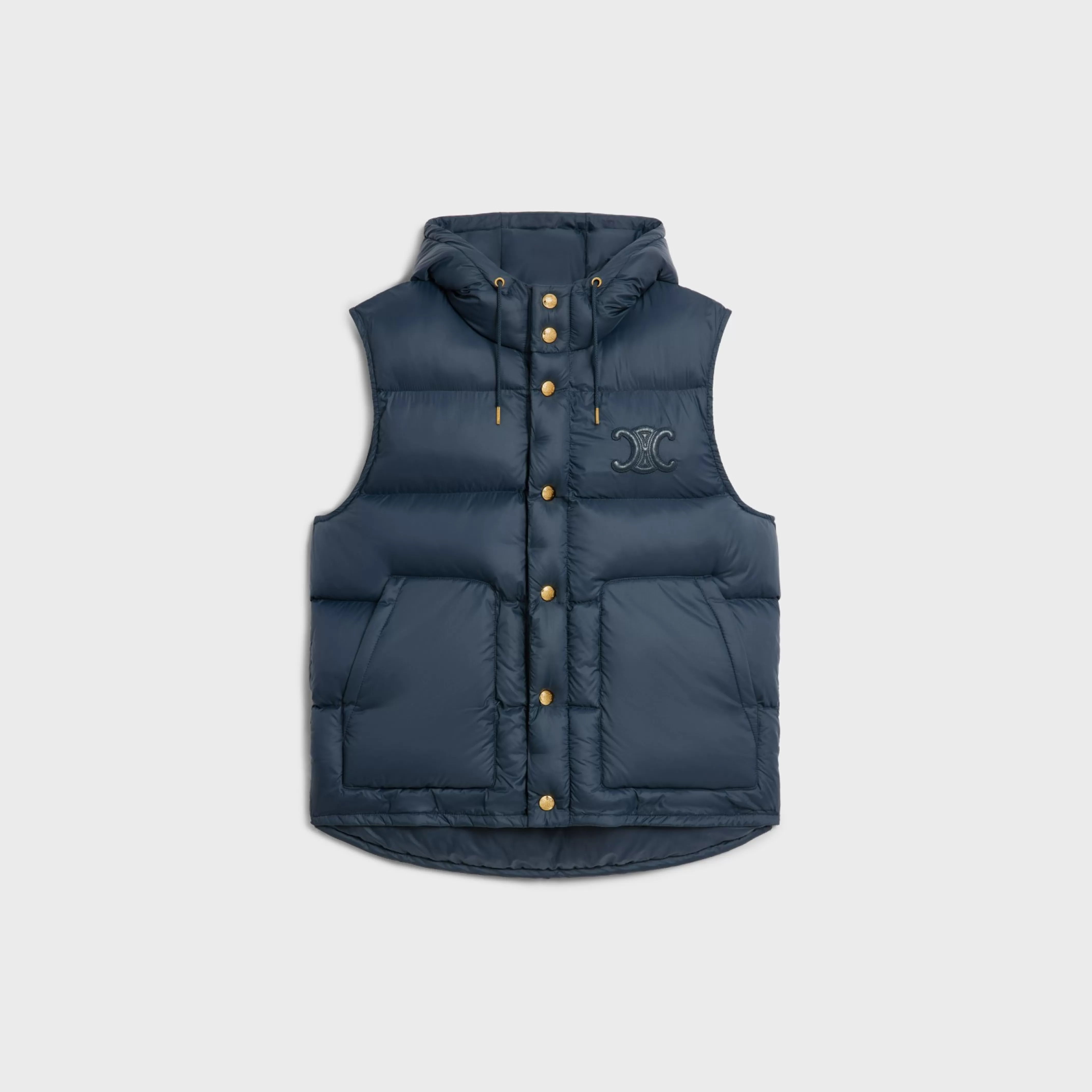 oversized sleeveless down jacket in lightweight nylon^CELINE Best