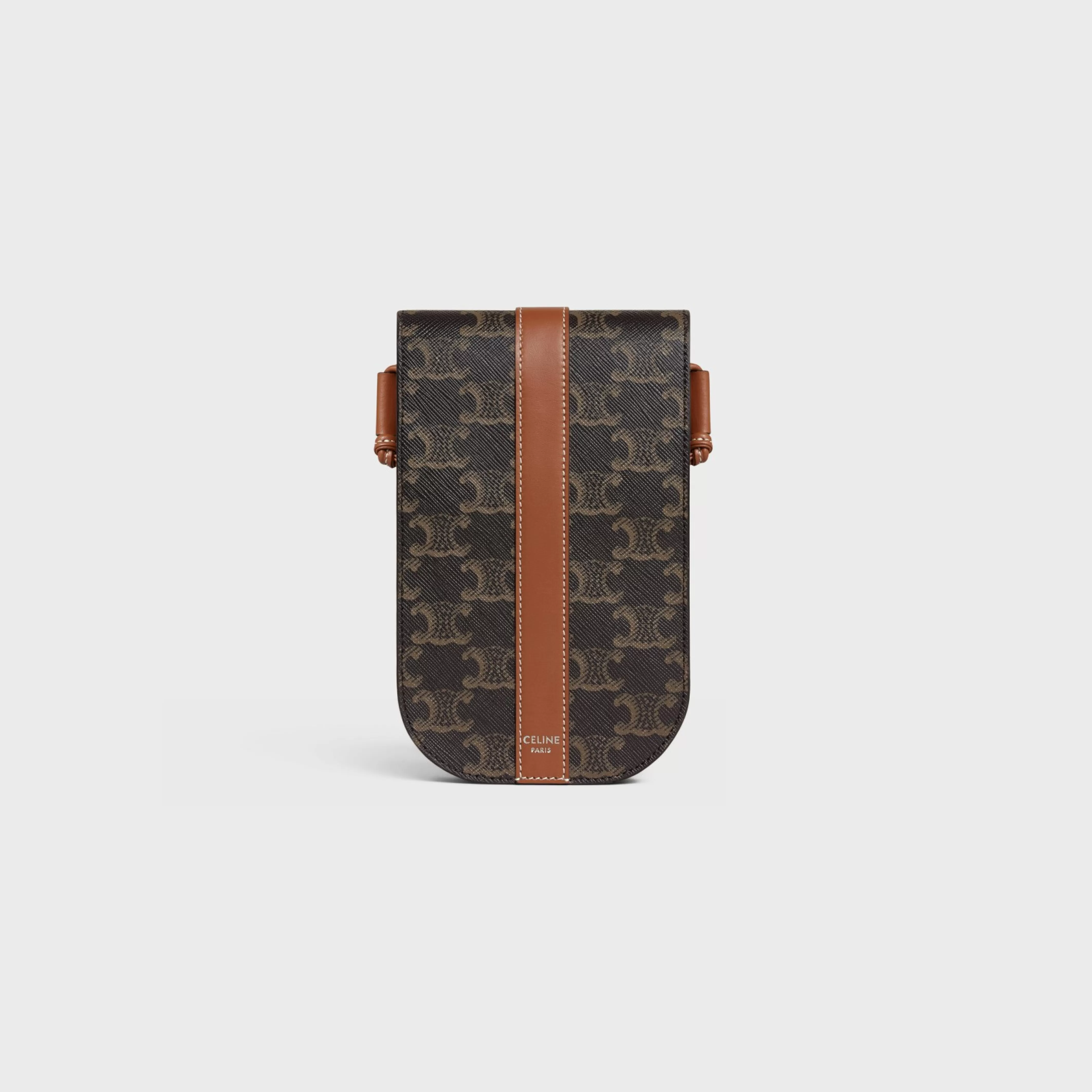 Phone Pouch in Triomphe Canvas and Calfskin^CELINE Cheap