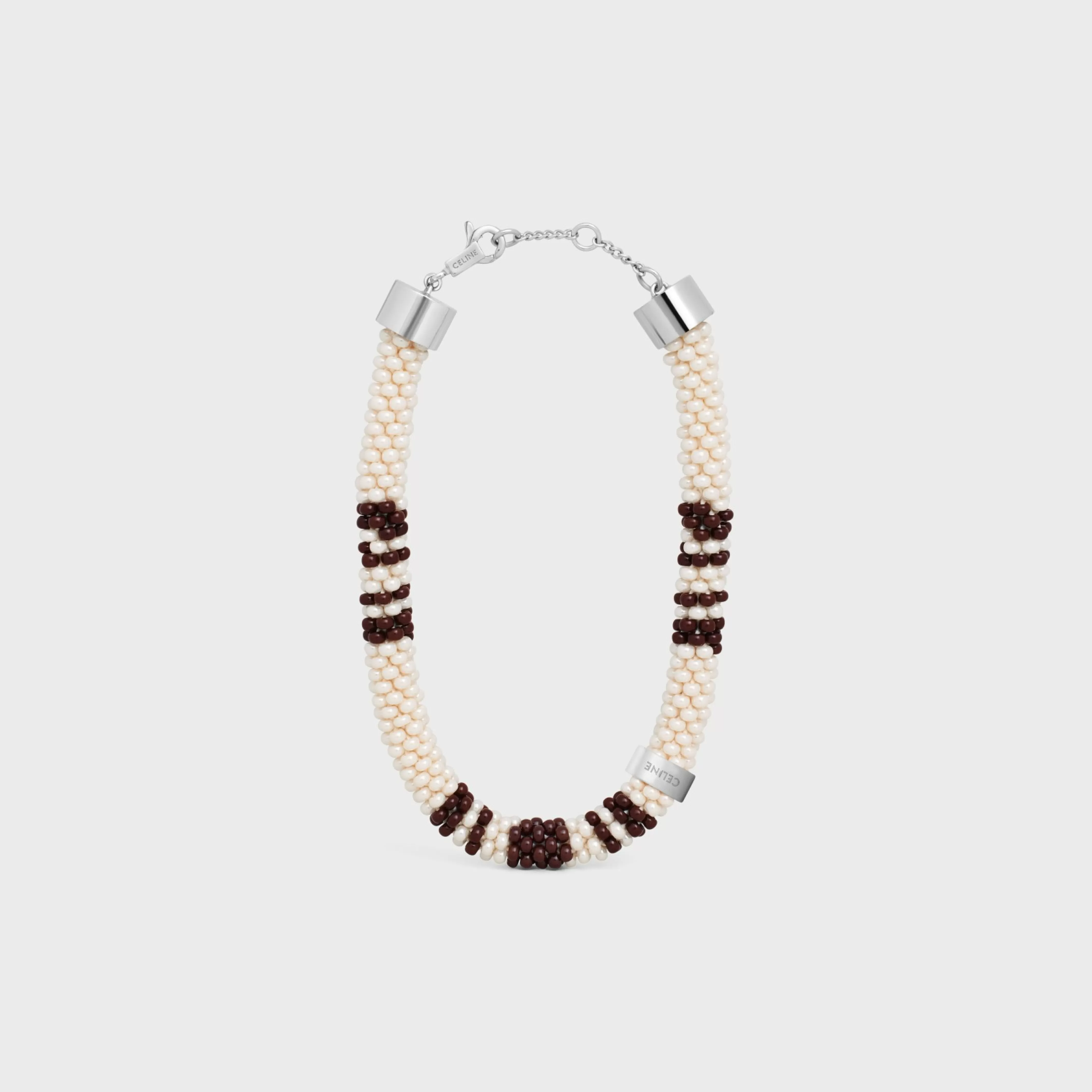 Plein Soleil Bracelet in Brass with Rhodium Finish and Beads^CELINE Sale